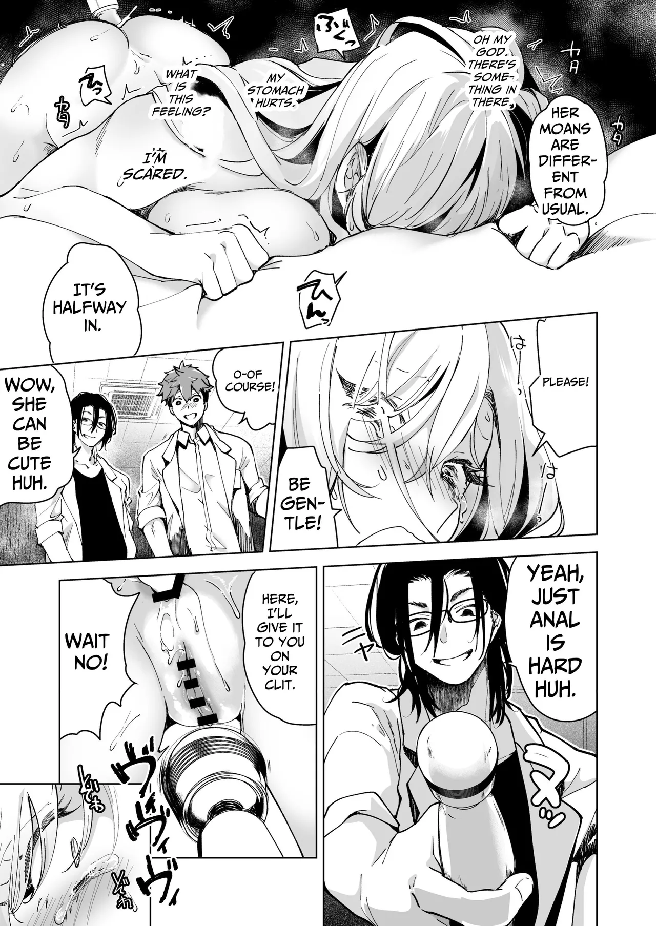 [Face Look Ponpon (Mogiri Ochigi)] Ai Gangu no Onna ~Tokumei Kaihatsu-bu no Otoko Futari ni Gangu ni Sarete Rinri ga Houkai~ | Turned into a Sex Toy?! Goodbye Morals!! Product Testing for the Secret R&D Department [English] [Kabedon] page 73 original parody - big breasts mmf threesome hentai manga - read online free
