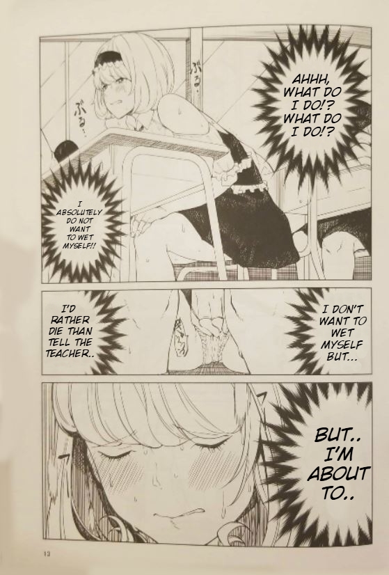 (Reitaisai 15) [Tukimi Atelier (KURUTSUKI)] Toilet ni Ikitai! Alice desu ga | I want to go to the bathroom! Alice version (Touhou Project) [English] Re-edited page 12 featuring alice margatroid touhou project parody - females only urination hentai manga - read online free