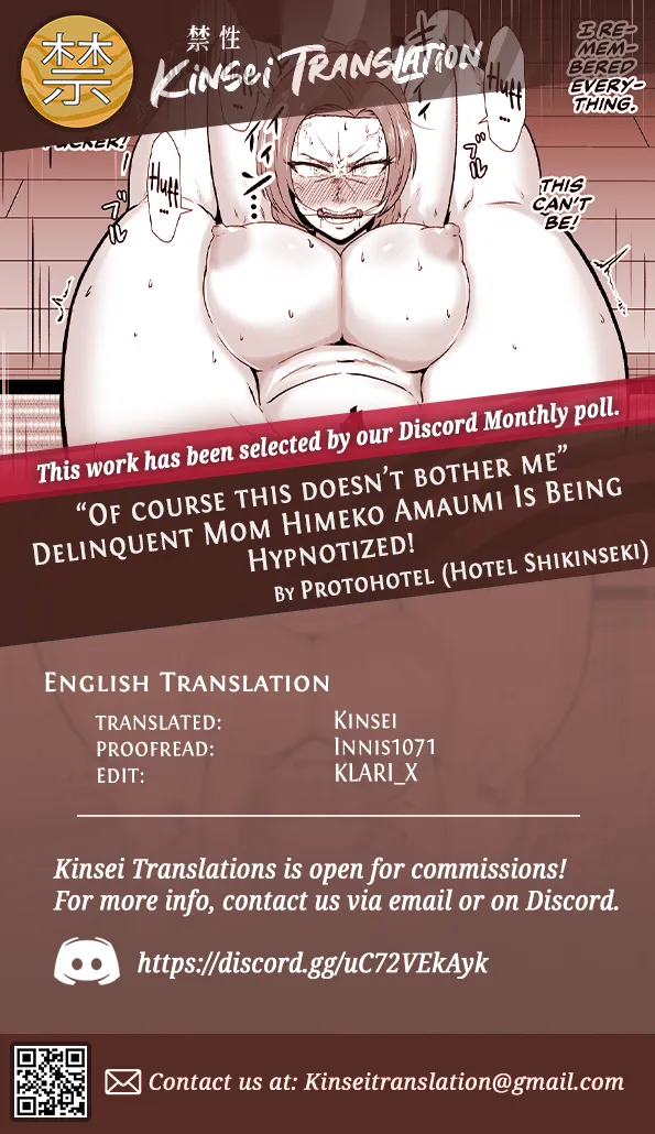 Page 42 of [Hotel Shikinseki (Protohotel)] "Konnan Uwaki ni Naru Wake Naishi" Yanmama Amami Himeko wa Saiminchuu! | “Of course this doesn’t bother me” Delinquent Mom Himeko Amaumi Is Being Hypnotized! [English] [Kinsei Translations] [Digital]