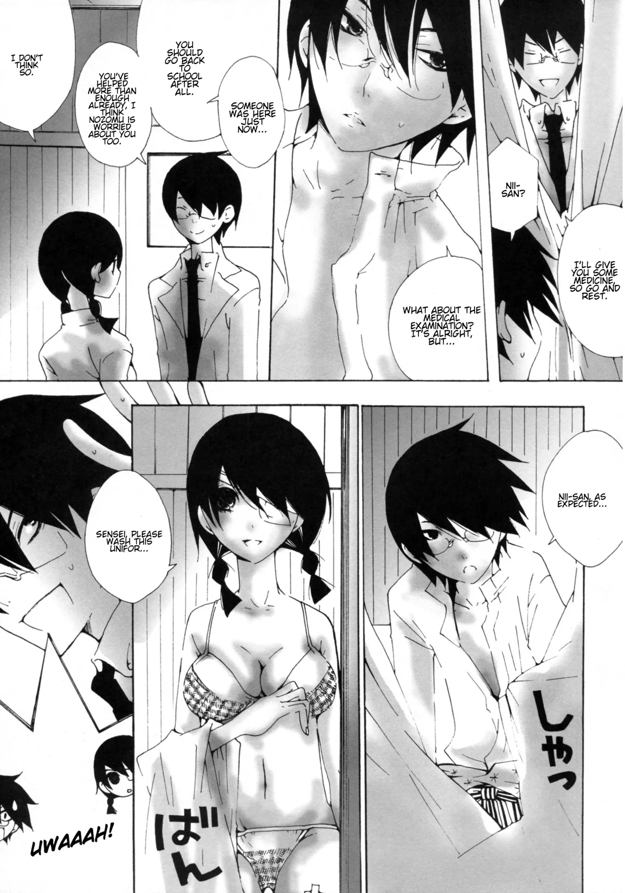 Shoujo Wa Shuiro No Yume O Miru | The Girl's Vermilion Dream page 18 featuring nozomu itoshiki sayonara zetsubou sensei parody - bandages glasses hentai manga - read online free