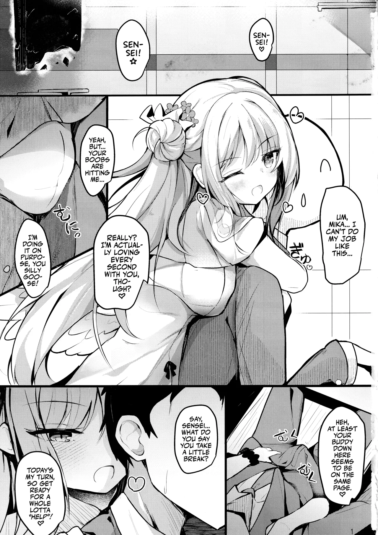 Page 2 of (C102) [Atelier Hinata (Hinata Yuu)] Mika no Yuuwaku Tanetsu Ecchi - She seduces her loving teacher and gets him to have sex with her inside. (Blue Archive) [English] [Team Rabu2]