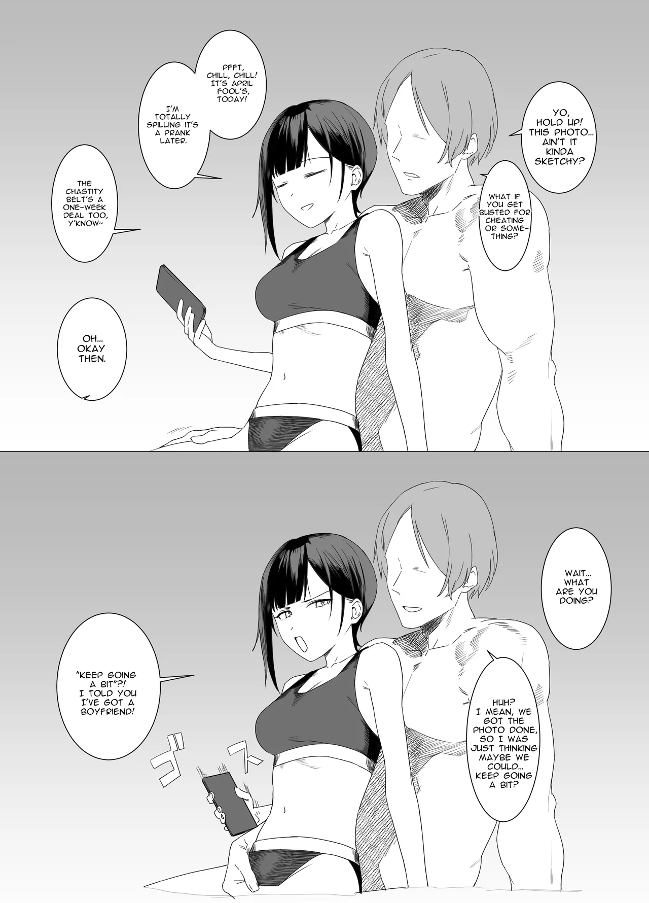 Intending to Control His Ejaculation with a Chastity Belt and Fake an NTR Prank on April Fool’s, the Mischievous Girlfriend Gets Overwhelmed by Her Partner’s Skills, Turning the Lie into Reality - Page 10