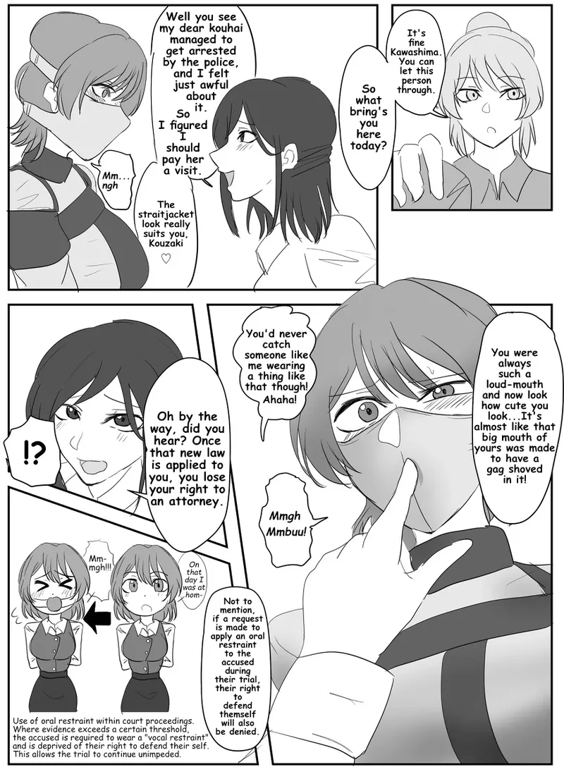 A young lady being arrested. Chapter 1-8 page 11 original parody - mouth mask bondage hentai manga - read online free