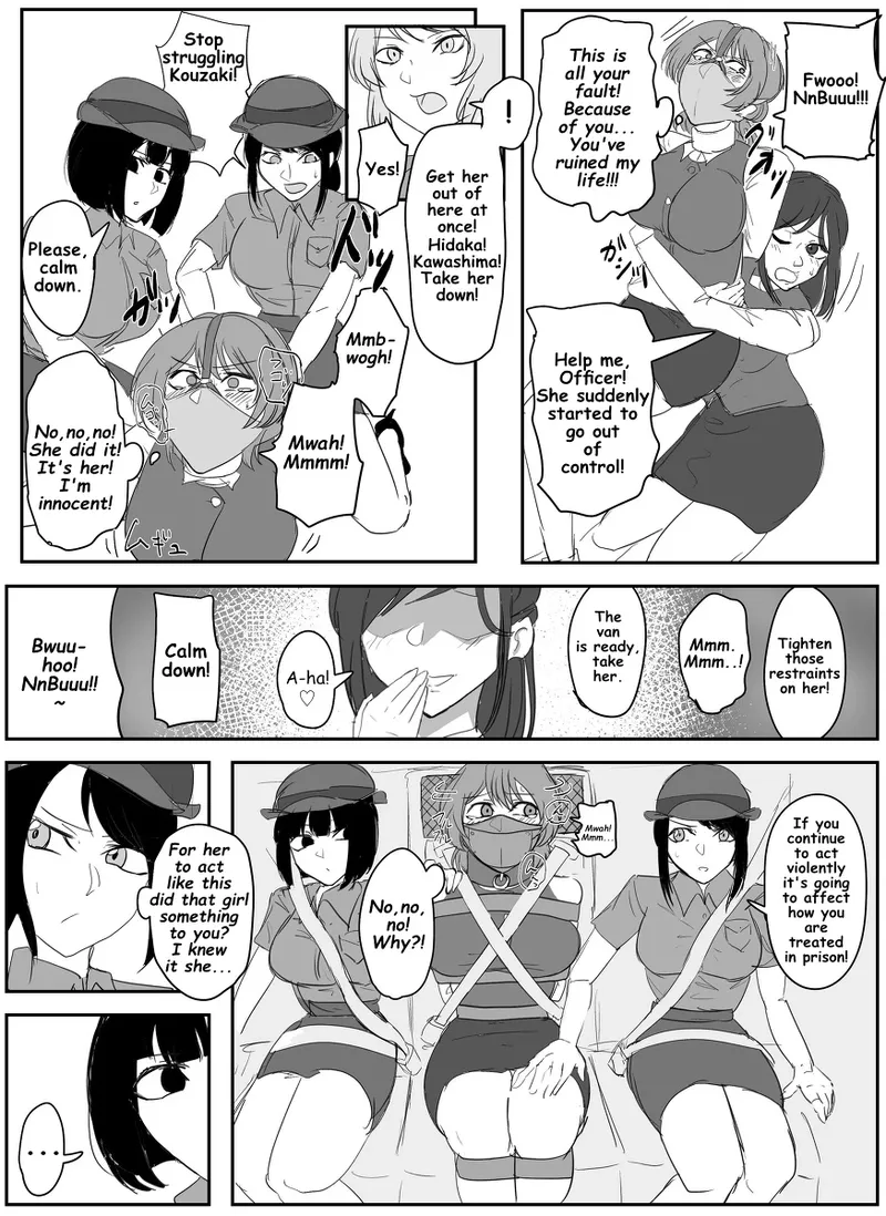 A young lady being arrested. Chapter 1-8 page 18 original parody - mouth mask bondage hentai manga - read online free
