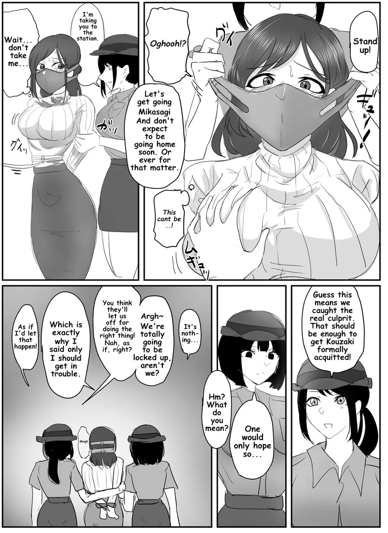 A young lady being arrested. Chapter 1-8 page 27 original parody - mouth mask bondage hentai manga - read online free