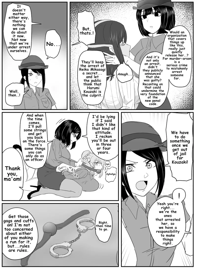 A young lady being arrested. Chapter 1-8 page 30 original parody - gag bondage hentai manga - read online free
