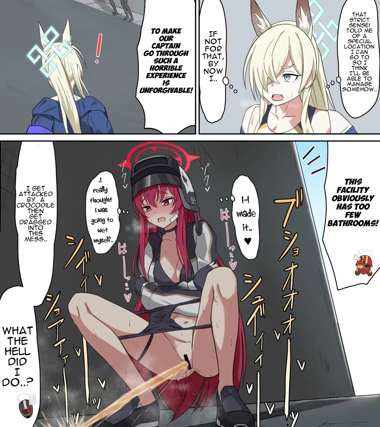 saving peeing! page 15 featuring sensei blue archive parody - swimsuit kemonomimi hentai manga - read online free