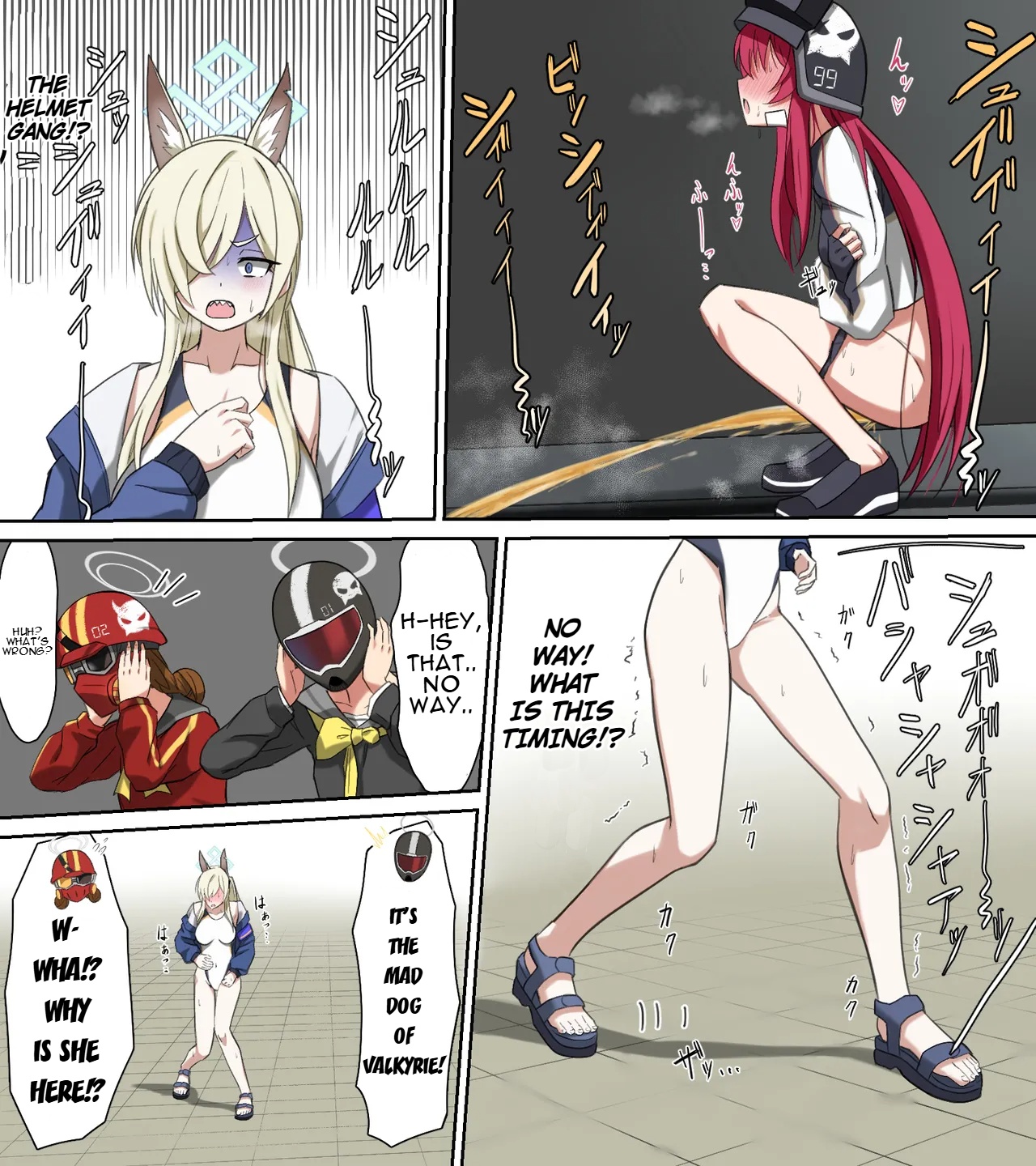 saving peeing! page 16 featuring sensei blue archive parody - swimsuit kemonomimi hentai manga - read online free