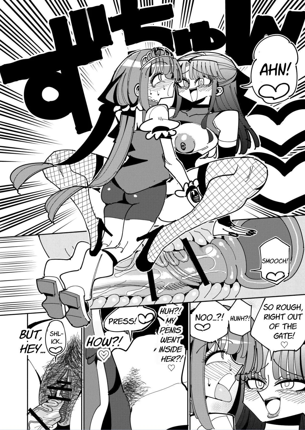 Futanari Mahou Shoujo VS Aku no Onna Kanbu no Yuuwaku | Futanari Magical Girl vs Seduction of an Evil Female Executive page 46 original parody - stockings blowjob hentai manga - read online free