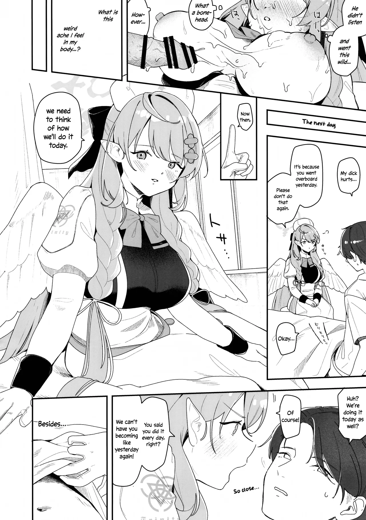 Mine ga Kowashite Mine ga Naosu | Mine Breaks, And Mine Heals page 9 featuring sensei blue archive parody - wings big breasts hentai manga - read online free