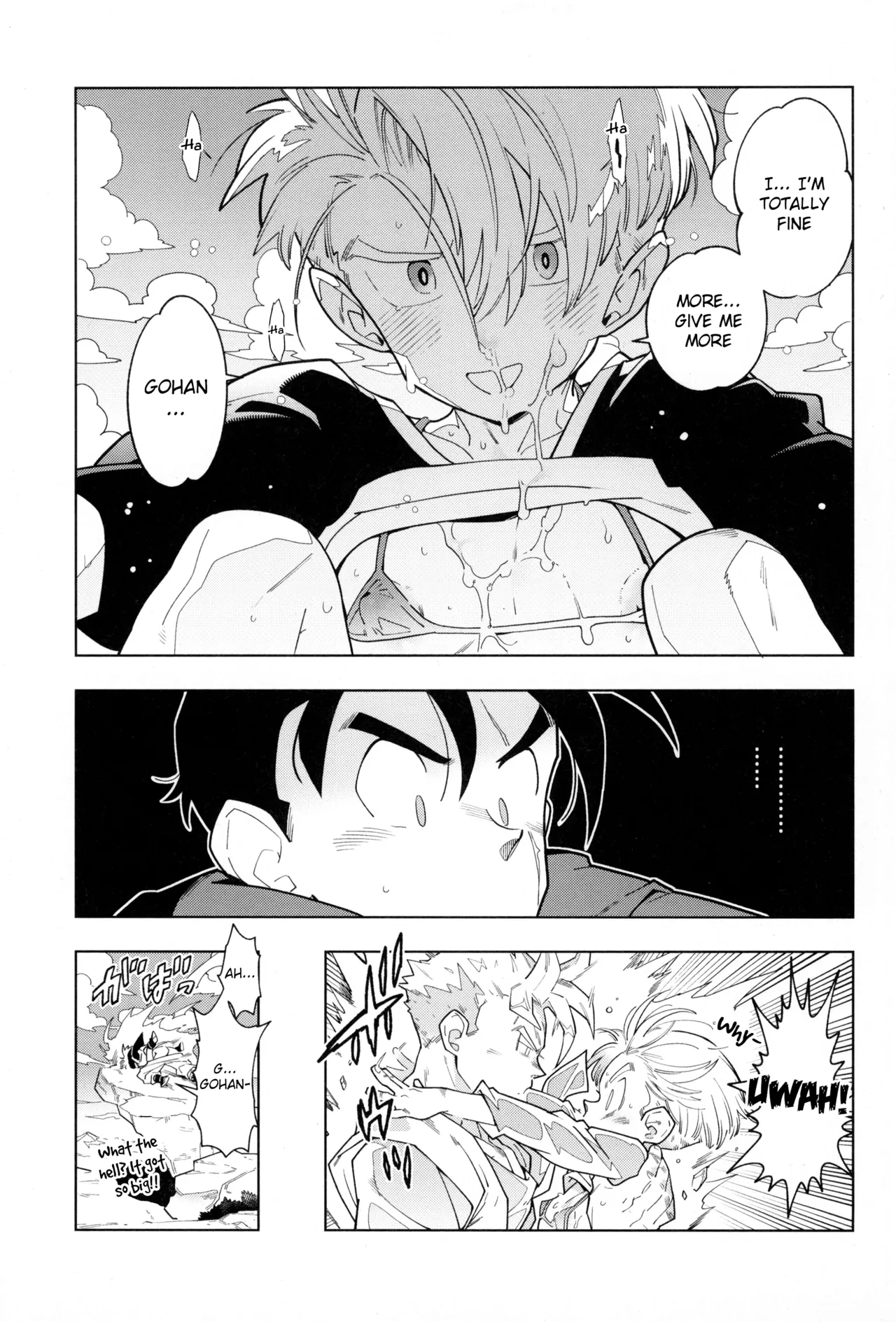 Nee Gohan-san Micro Bikini Suki desu ka? | Hey Gohan, Do You Like Microbikinis? page 19 featuring trunks briefs dragon ball z parody - anal crossdressing hentai manga - read online free