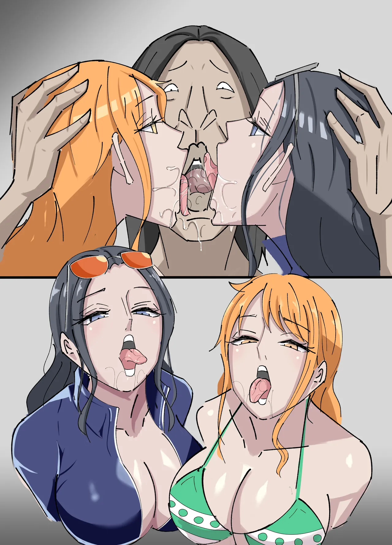 ワンピ×無敵キモ男① page 47 featuring nami one piece parody - big breasts dark skin hentai manga - read online free