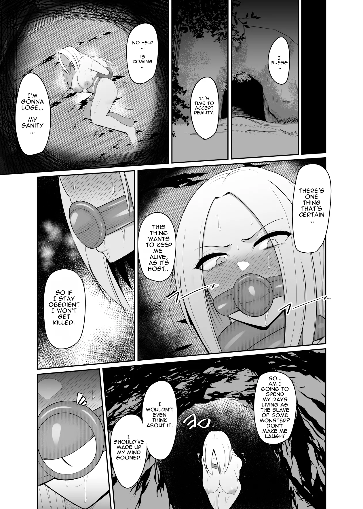 Shokushu Kisei Nasusubenaku Kuppuku Saserreru Onna Majutsushi | Tentacle Parasite - A female sorceress is helplessly subjugated page 20 original parody - sole female blindfold hentai manga - read online free