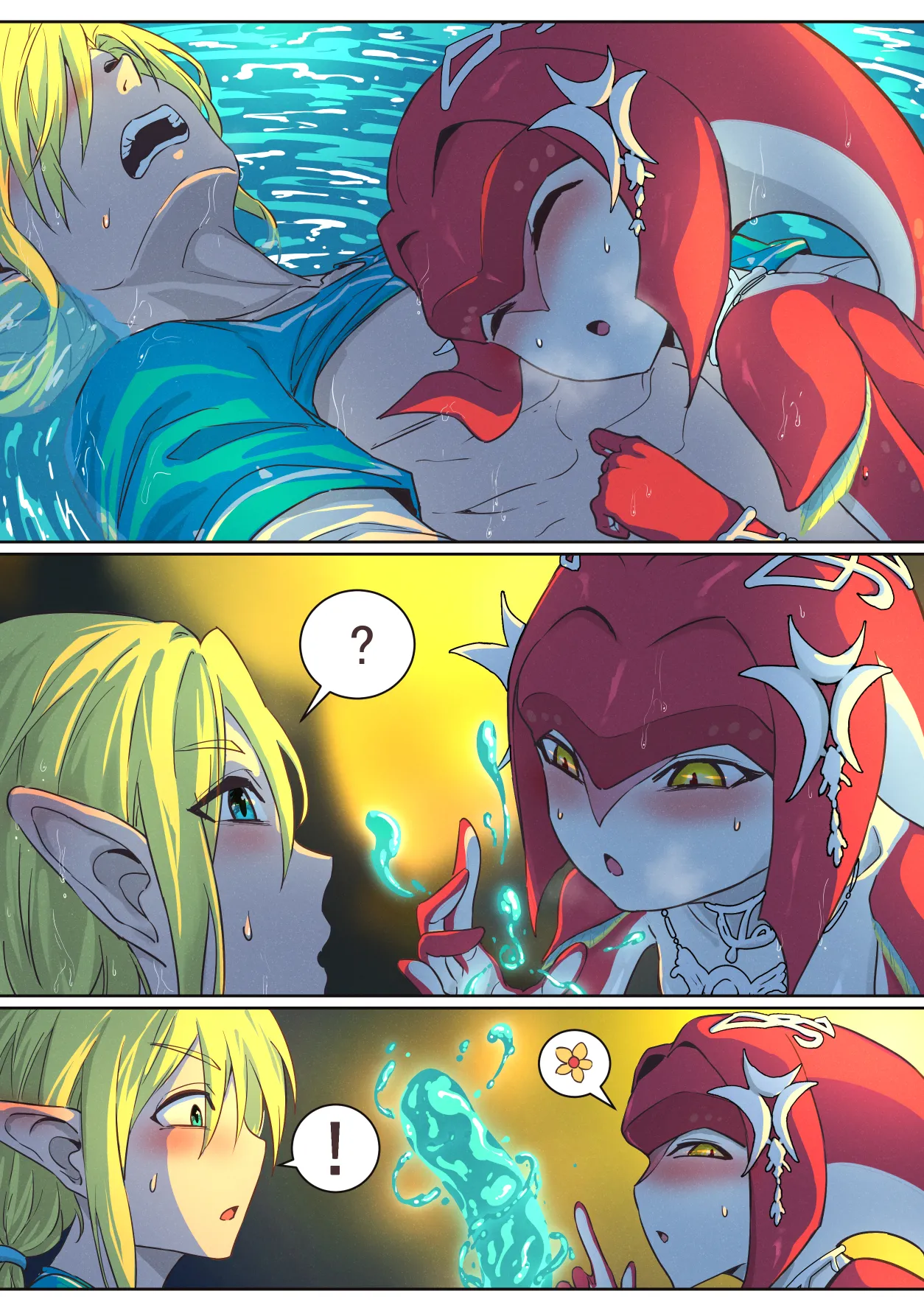 The Legend of Zelda: Date with Mipha page 21 featuring link the legend of zelda parody - squirting handjob hentai manga - read online free
