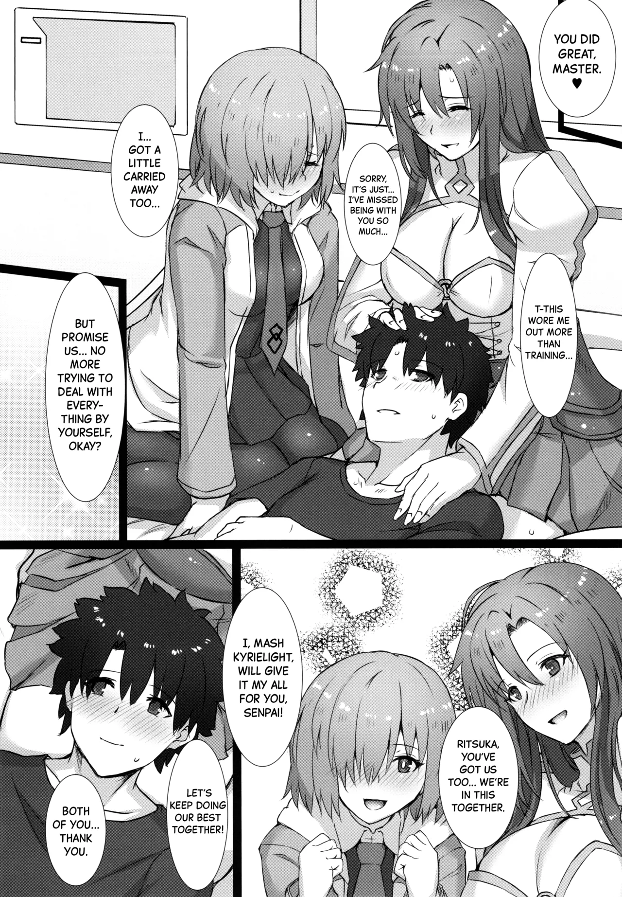 (C97) [Kedamonoya san (Makka na Kedamono)] Kouhai to Onee-san ni Shinpai Kakecha Dame! | You Shouldn’t Make Your Kouhai and Onee-san Worry About You! (Fate/Grand Order) [English] [Black Grimoires] page 18 featuring shielder fate grand order parody - big breasts group hentai manga - read online free