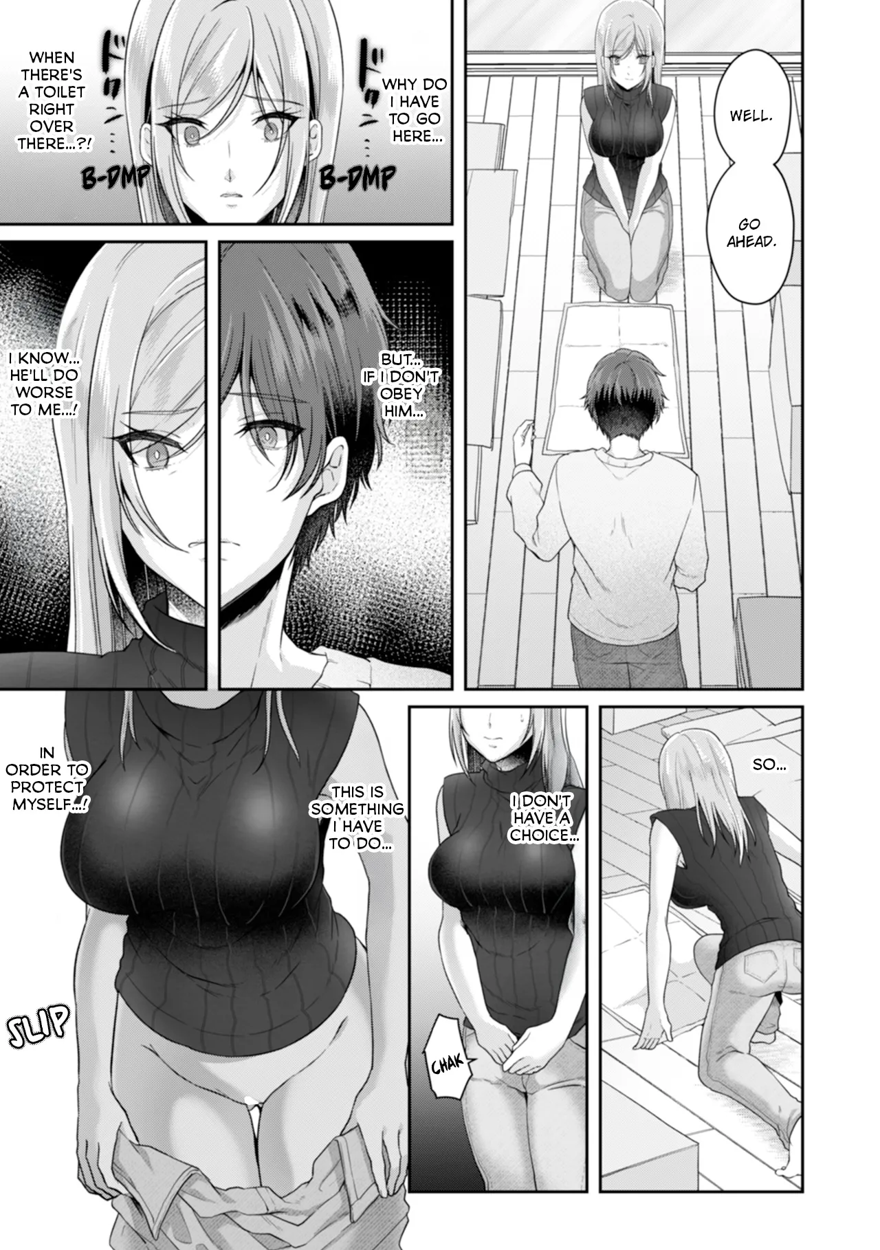 Manin Densha de Shikkin Sunzen!? Chikan Danshi no Ijiwaru na Yubi de Ikasare Tsuzuketa OL | Almost Pissing on a Crowded Train?! #1-10 page 156 - big breasts chastity belt hentai manga - read online free