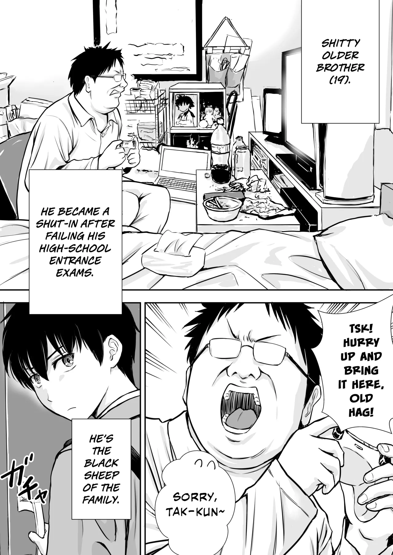 [Tarobaumu] Boku no Kaa-chan ga Hikikomori Neet Debu Aniki no Seishori Onaho ni Natteita Hanashi | My Mother is My Fat Shut-in Older NEET Brother's Sex Relief Onahole [English] [Rinruririn] [Decensored] page 10 original parody - sole female nakadashi hentai manga - read online free
