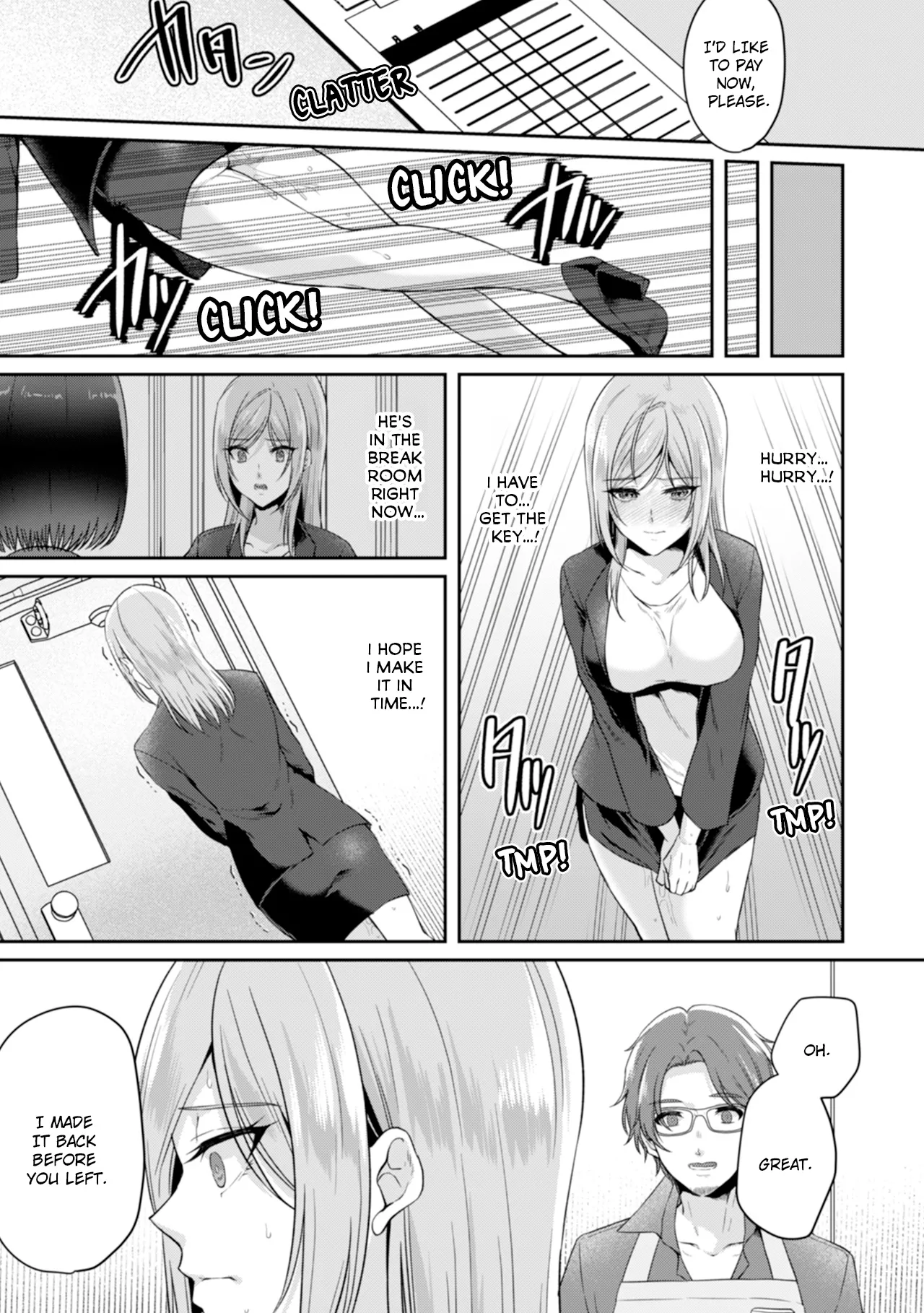 Manin Densha de Shikkin Sunzen!? Chikan Danshi no Ijiwaru na Yubi de Ikasare Tsuzuketa OL | Almost Pissing on a Crowded Train?! #1-16 page 102 - big breasts chastity belt hentai manga - read online free