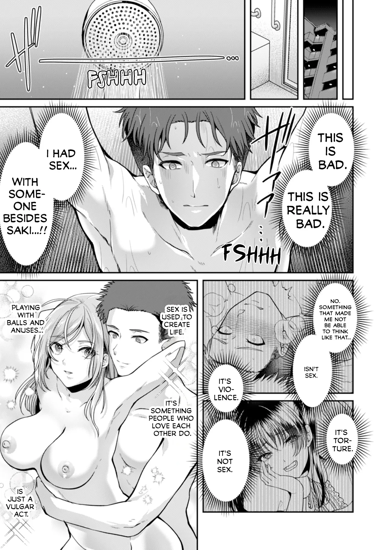 Manin Densha de Shikkin Sunzen!? Chikan Danshi no Ijiwaru na Yubi de Ikasare Tsuzuketa OL | Almost Pissing on a Crowded Train?! #1-16 page 354 - big breasts chastity belt hentai manga - read online free