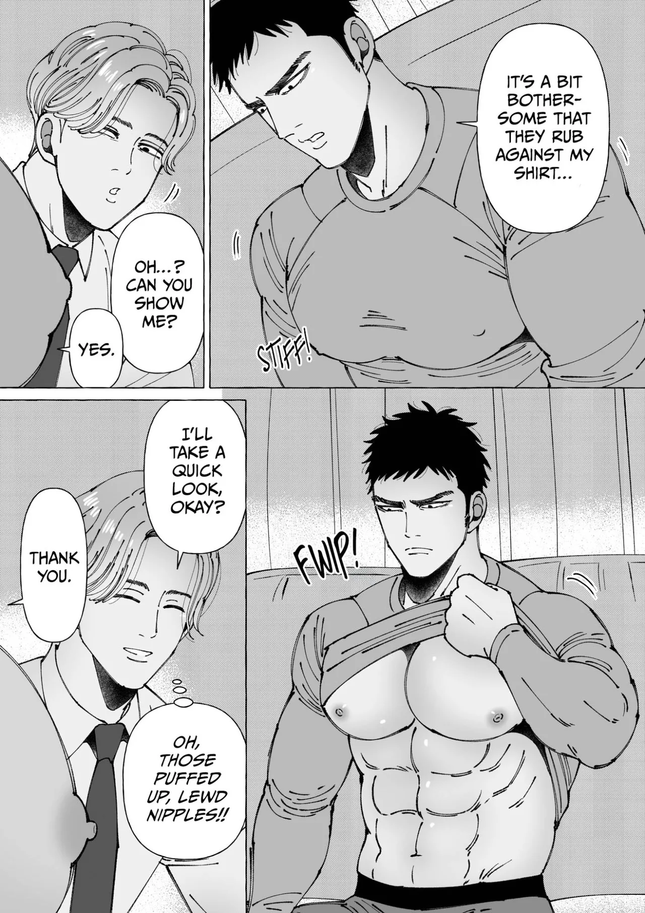 Sawatte Tatasete, Kanbotsu Chikubi. | Touch Me and Make My Inverted Nipples Hard Chapters 1-3 page 40 - muscle lab coat hentai manga - read online free
