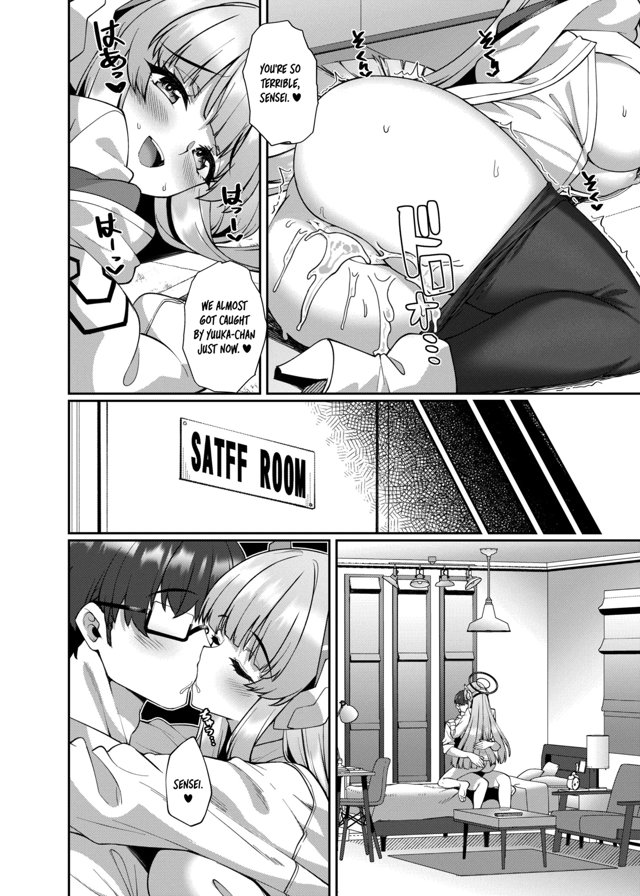 [Kuma no Ana (Shirokuma A)] Kobamenai Yuuwaku Ecchi na Noa ni Gyaku NTR Sareru Hanashi | Irresistible Seduction - How A Naughty Noa Reverse-NTR’d Me (Blue Archive) [English] [Tea Party Scans] [Digital] page 14 featuring noa ushio blue archive parody - kissing big breasts hentai manga - read online free