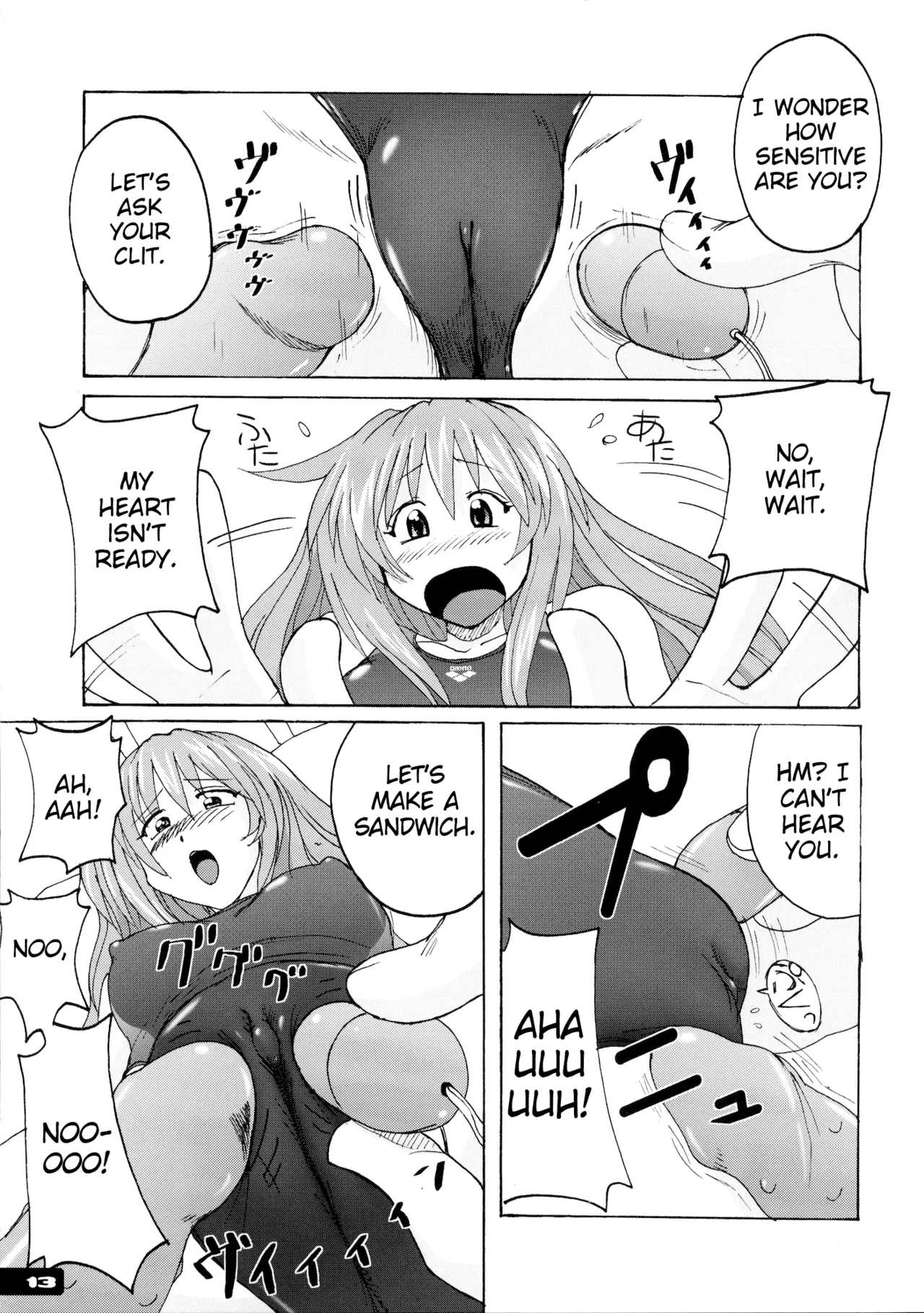 [Nyanko Batake (Murasaki Nyaa)] Pitapita Kyouei Mizugi - for Competition swimsuit fetist & high cut bottoms fleaks 1-3 Soushuuhen [English] [MrBubbles] [Incomplete] - Page 12