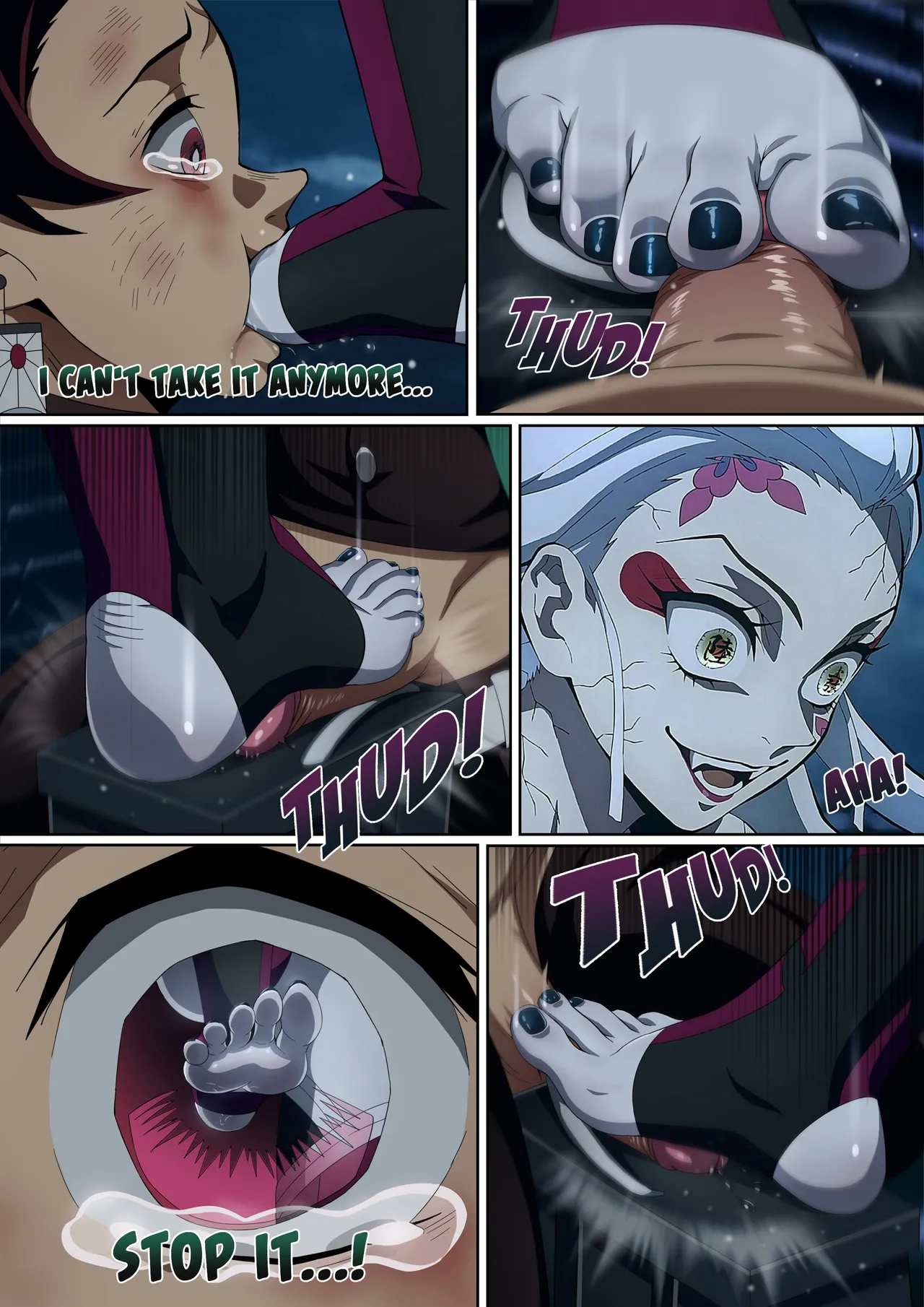 Daki’s Blood Demon Art: Trample 堕姫の血鬼術・紅蓮践踏 page 17 featuring tanjirou kamado kimetsu no yaiba parody - sole male full color hentai manga - read online free
