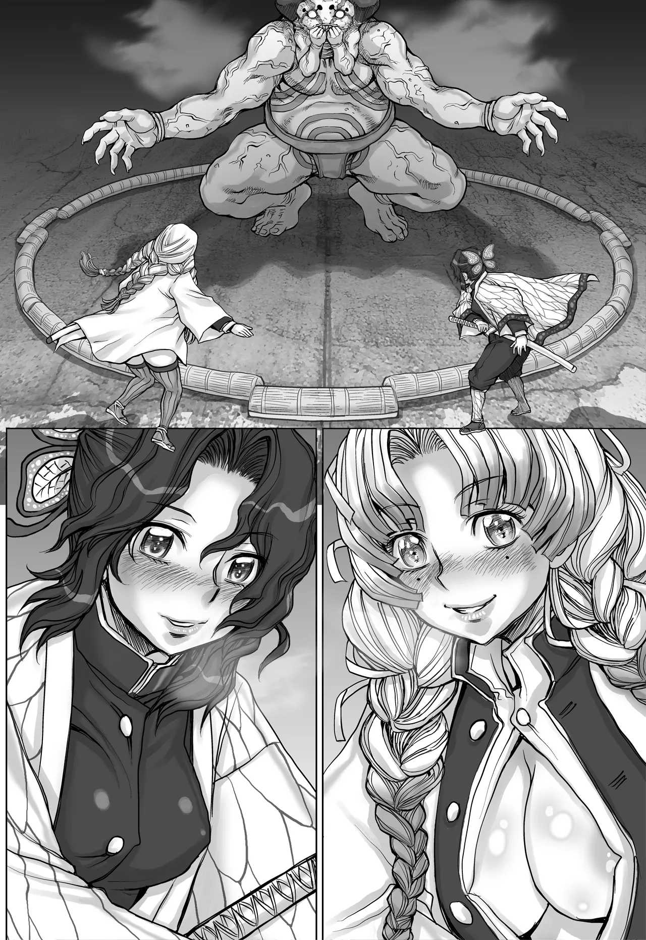 Zenra ni Mawashi de Sumou o Toranai to Derarenai Heya page 44 featuring shinobu kochou kimetsu no yaiba parody - hairy big breasts hentai manga - read online free