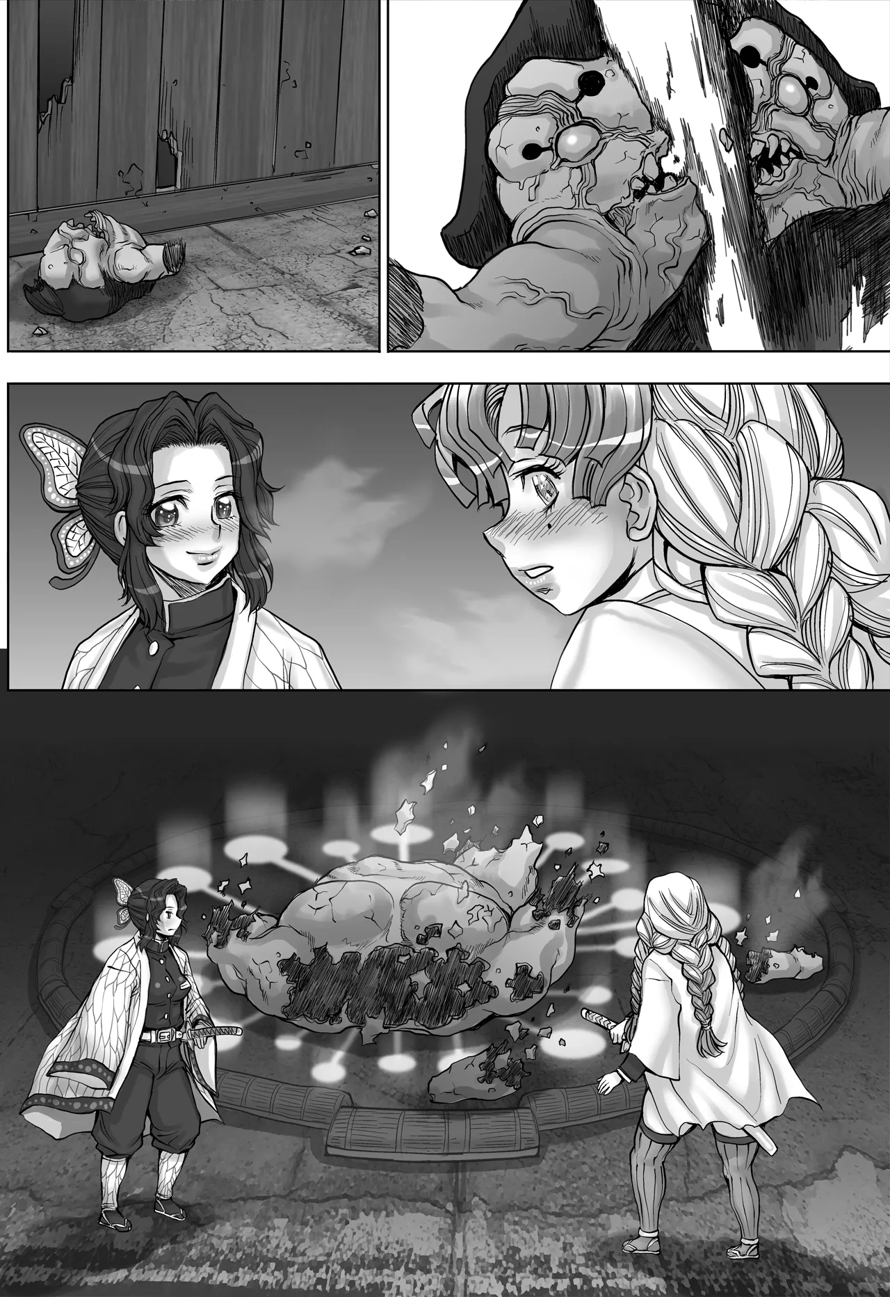 Zenra ni Mawashi de Sumou o Toranai to Derarenai Heya page 46 featuring shinobu kochou kimetsu no yaiba parody - hairy big breasts hentai manga - read online free