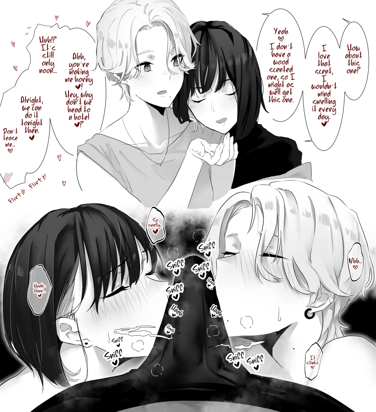 As Lesbians Whose Sex Life is in a Slump and are in Need of New Stimulation, is it Okay for the Scent of Cock to Awaken our Female Instincts? page 39 original parody - handjob sweating hentai manga - read online free