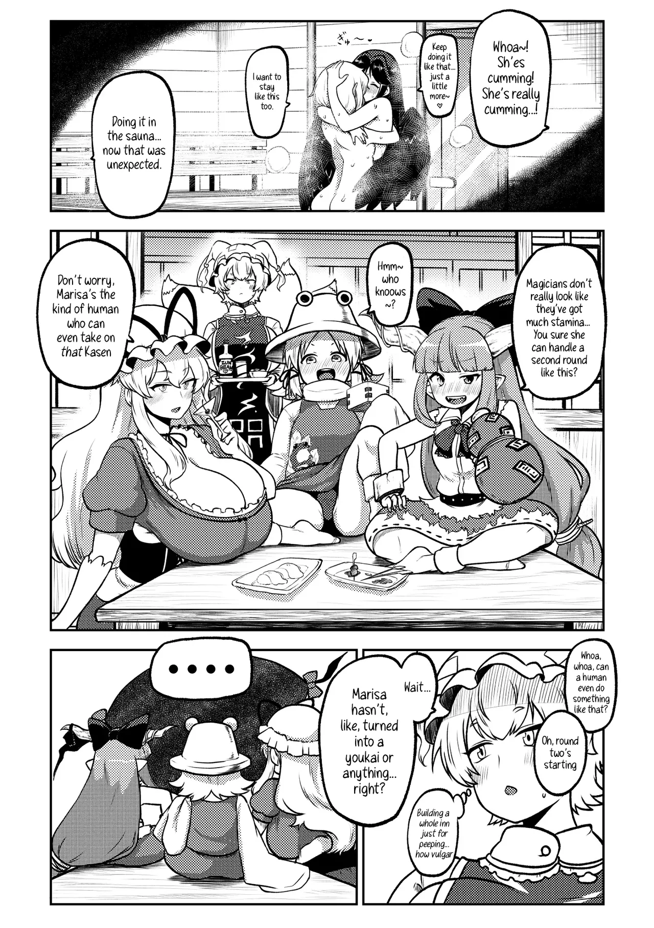 Futanari Marisa to Okuu Zenpen | Futanari Marisa and Okuu – Complete Edition page 31 featuring kasen ibara touhou project parody - ttf threesome futanari hentai manga - read online free