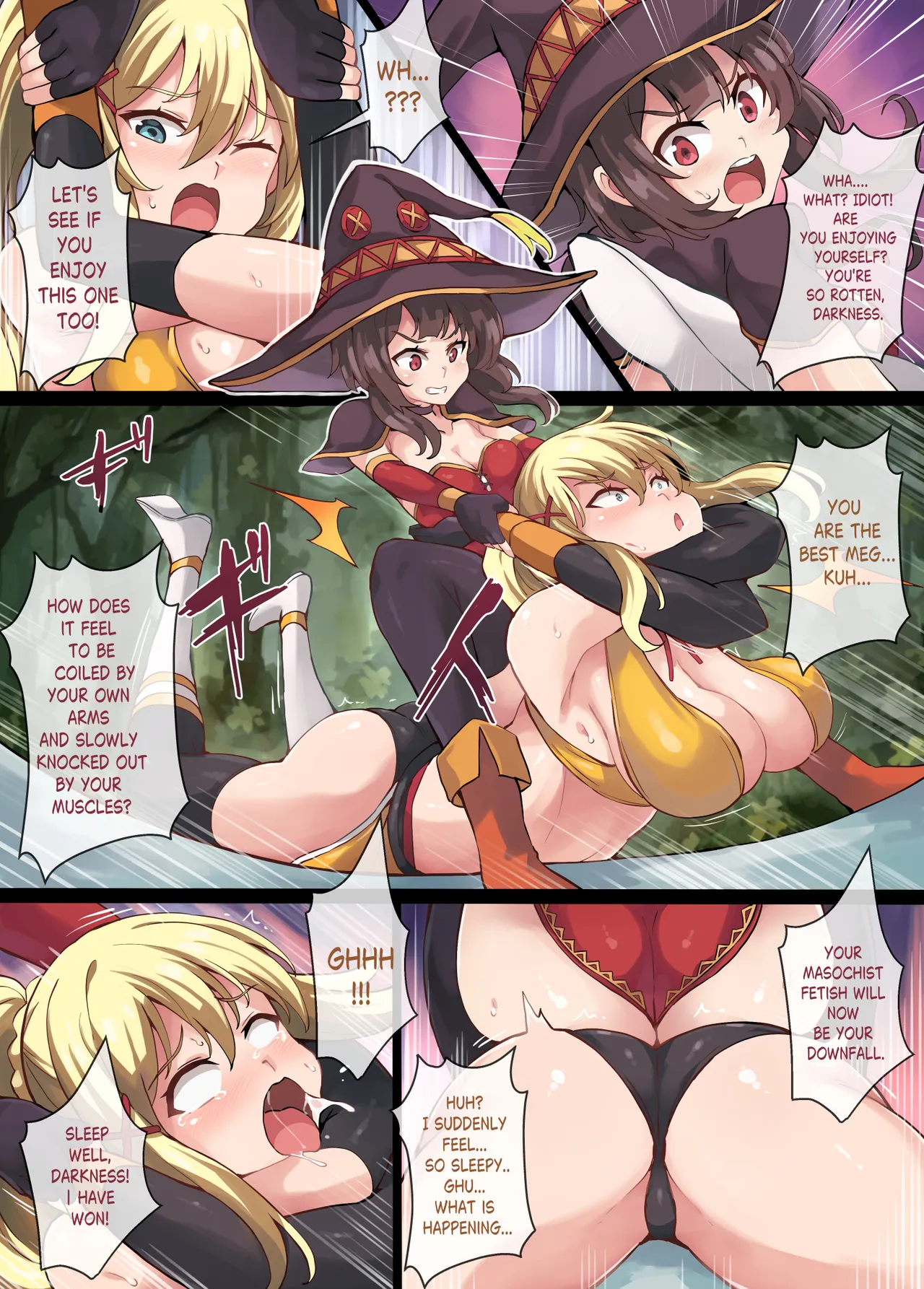 Kono Subarashii Wrestle Quest! page 14 featuring aqua kono subarashii sekai ni syukufuku o parody - big breasts swimsuit hentai manga - read online free