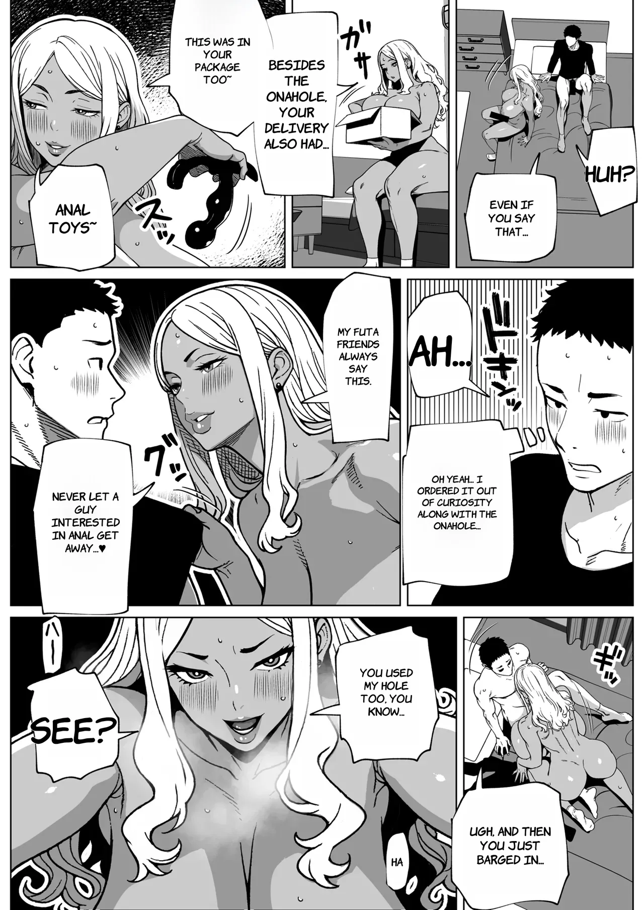 [bekobeko] Otonari-san wa Futanari Kuro Gal - English page 21 original parody - futanari kissing hentai manga - read online free