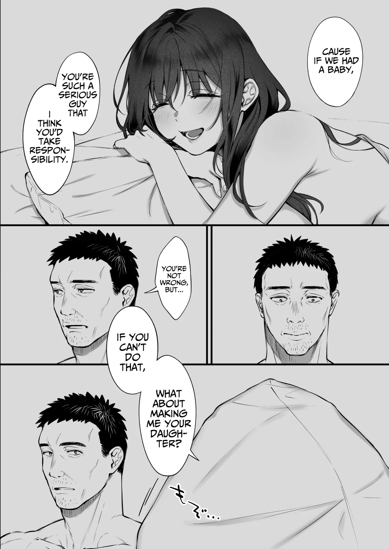 [Okinaga Umanosuke] Shikatte Yurushite Atama o Nadete ~Bakunyuu Seiso na Kaigoshi ga Oji-san Daisuki na Riyuu~ | Scold her, forgive her, pat her on the head. ~The Reason Why the Busty and Neat Caregiver Loves Older Men~ [English] page 71 original parody - sole female sole male hentai manga - read online free