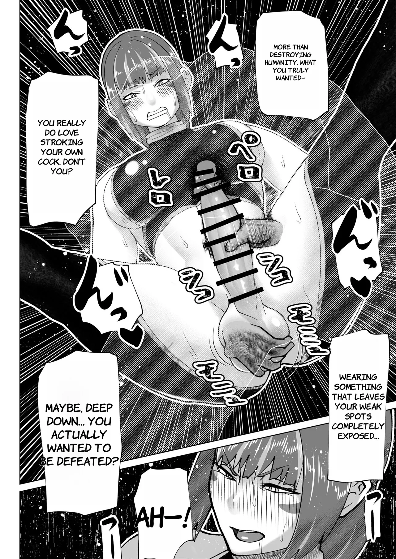 [bekobeko] Jinrui o Mikudashiteru Sondai na Futanari Aku Megami ga Oji-san ni Zanpai suru Hanashi - ENGLISH AI TRANSLATED page 15 original parody - muscle ponytail hentai manga - read online free