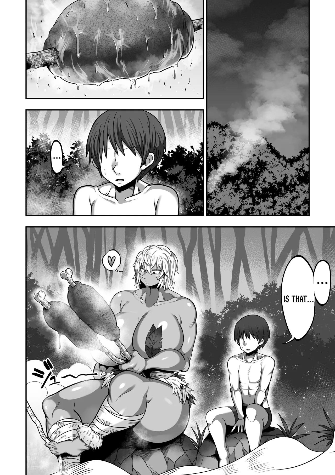 Mujintou de Dekashiri Muchimuchi Amazon-san to Asedaku SEX | Steamy, Sweaty Sex with A Plump Ass Amazoness on A Deserted Island page 9 original parody - sole female sole male hentai manga - read online free