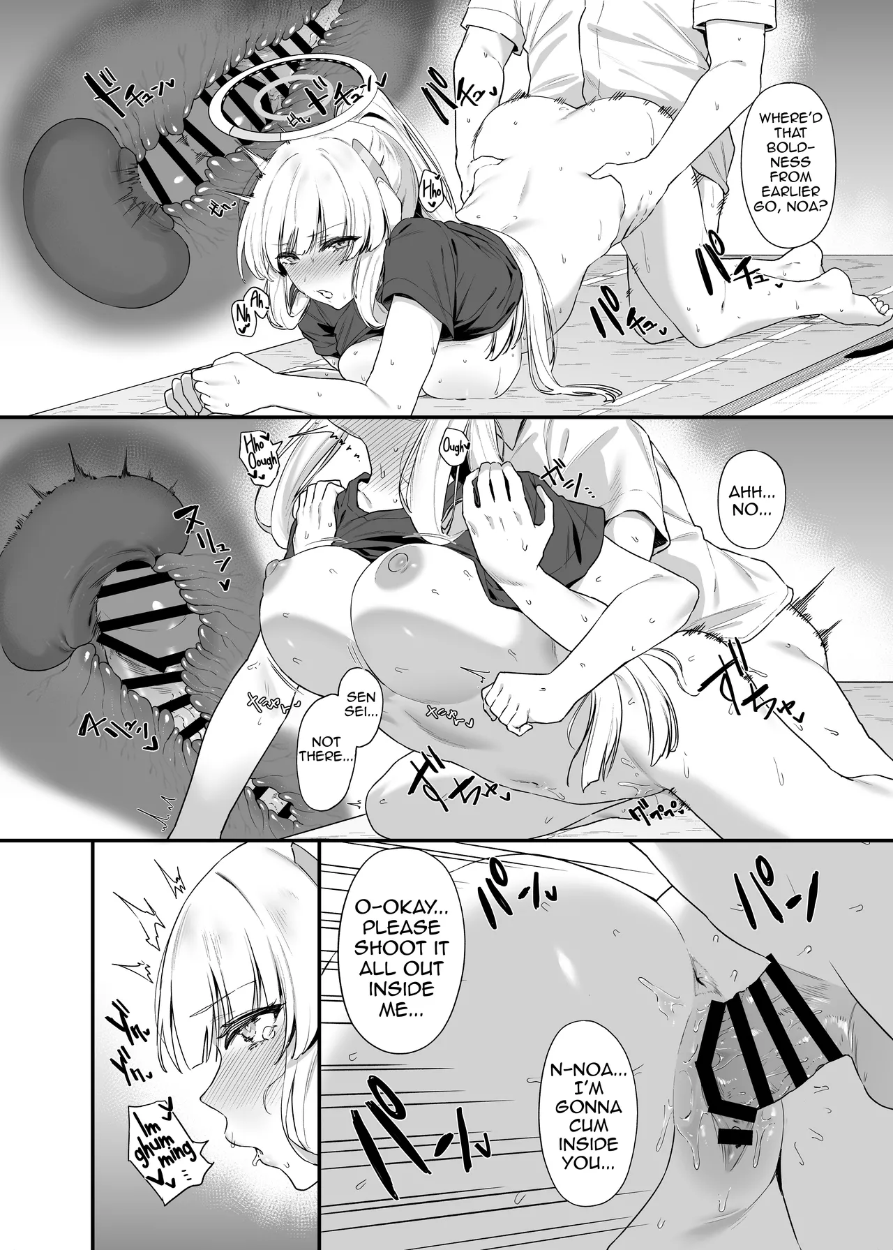 Sensei OJikan Itadakimasu Ne | I'll be taking a moment of your time, Sensei. page 29 featuring noa ushio blue archive parody - handjob sweating hentai manga - read online free