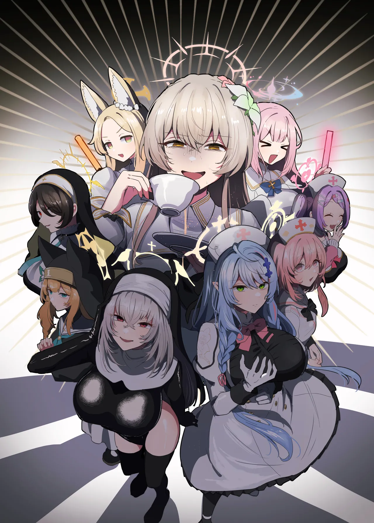 Futanari Tea Party Dosukebe Tougijou Nagisa VS Sisterhood + Kyuugo Kishidan page 29 featuring seia yurizono blue archive parody - paizuri big breasts hentai manga - read online free