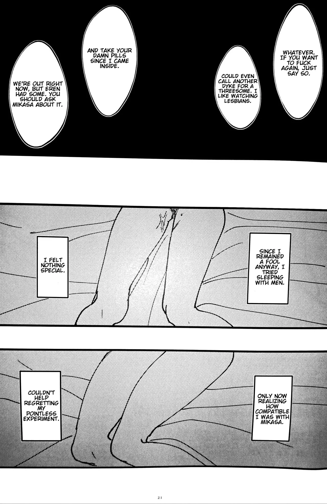 Gukou page 19 featuring mikasa ackerman shingeki no kyojin parody - rough translation yuri hentai manga - read online free