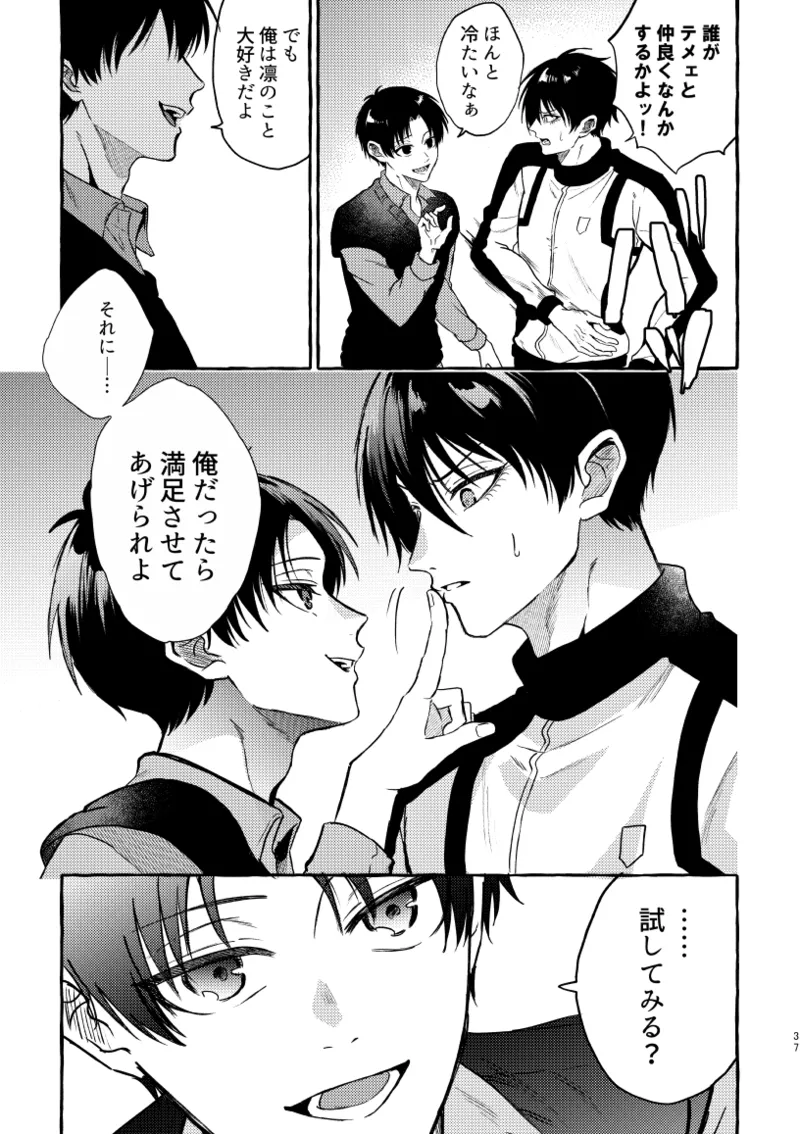 凛潔 page 35 featuring yoichi isagi blue lock parody - tracksuit multi-work series hentai manga - read online free