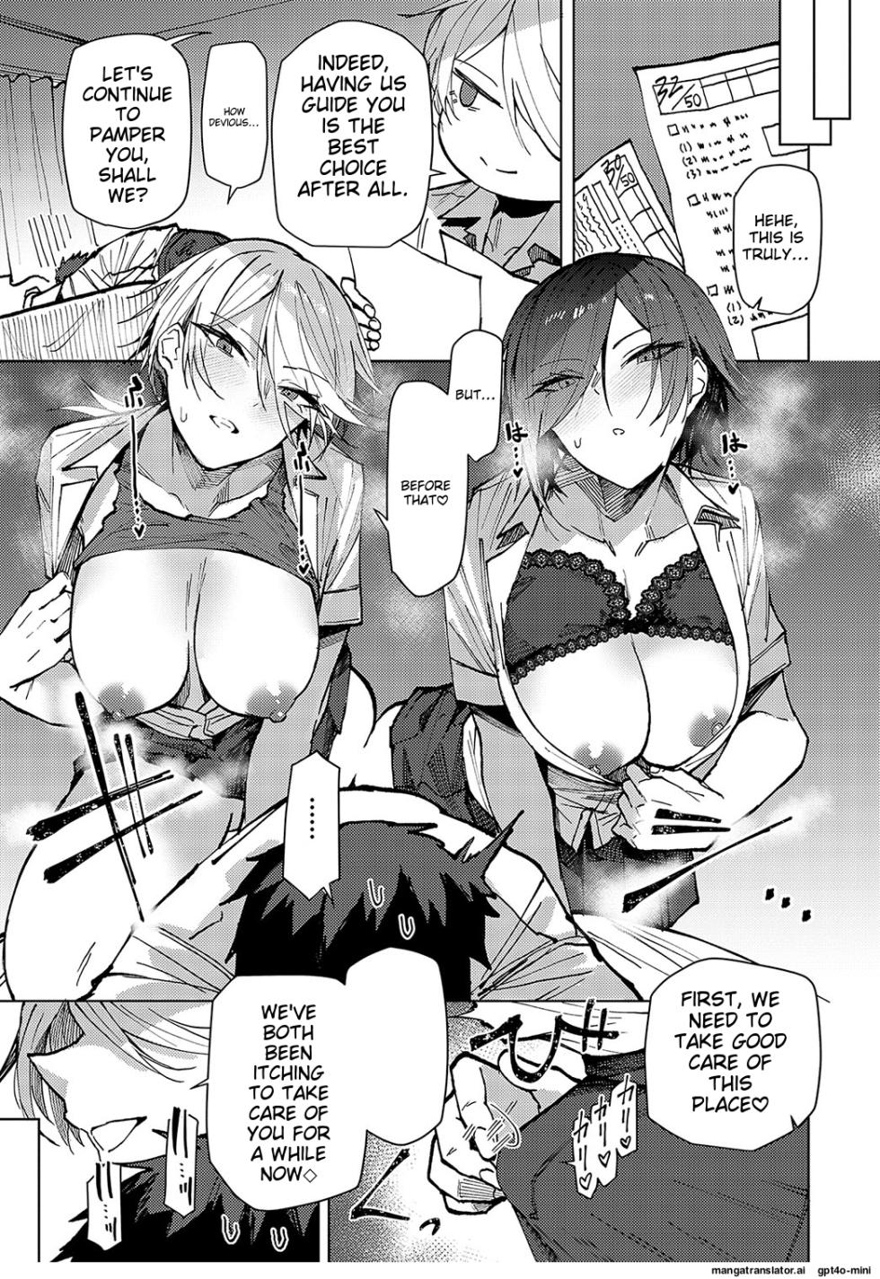 Futago Osananajimi ga Kuru!! | The twin childhood friends are coming!! page 9 - sole male full censorship hentai manga - read online free