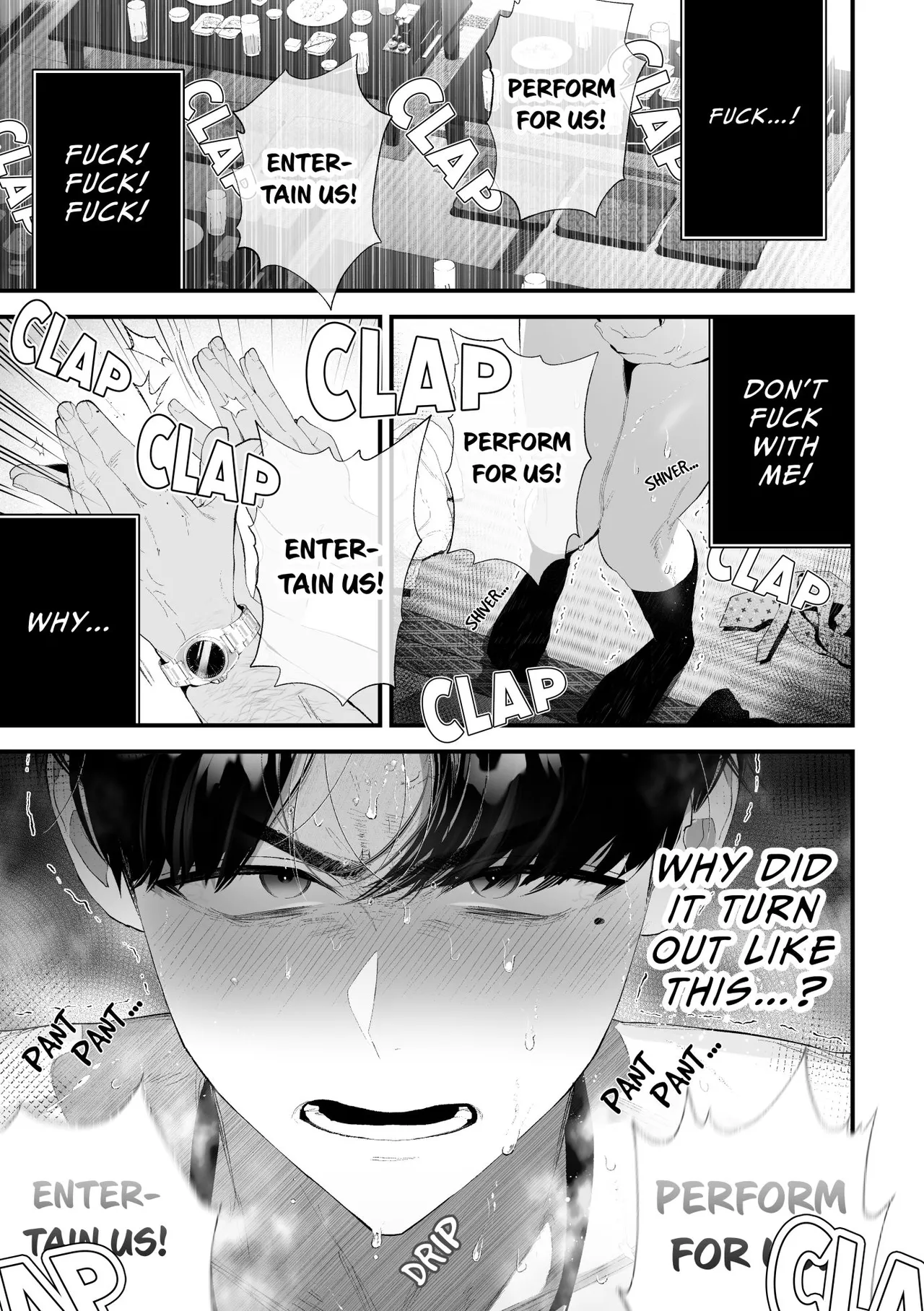 Page 2 of [Tambourine Tsume Houdai] Kuzu na Elite Shinnyuu Shain-kun Kyousei Chinpo Marudashi Enkaigei de Buzama Ochi | The Unsightly Nude Performance of an Elite Employee [English]
