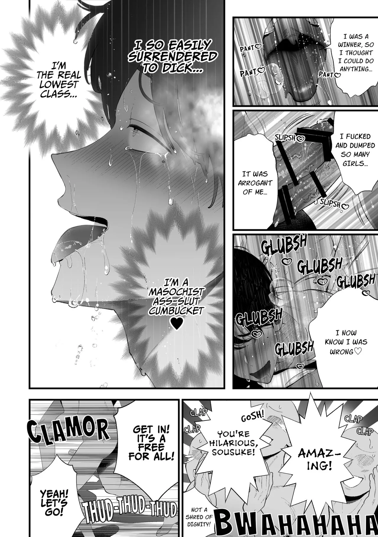 Kuzu na Elite Shinnyuu Shain-kun Kyousei Chinpo Marudashi Enkaigei de Buzama Ochi | The Unsightly Nude Performance of an Elite Employee page 75 original parody - beauty mark mosaic censorship hentai manga - read online free