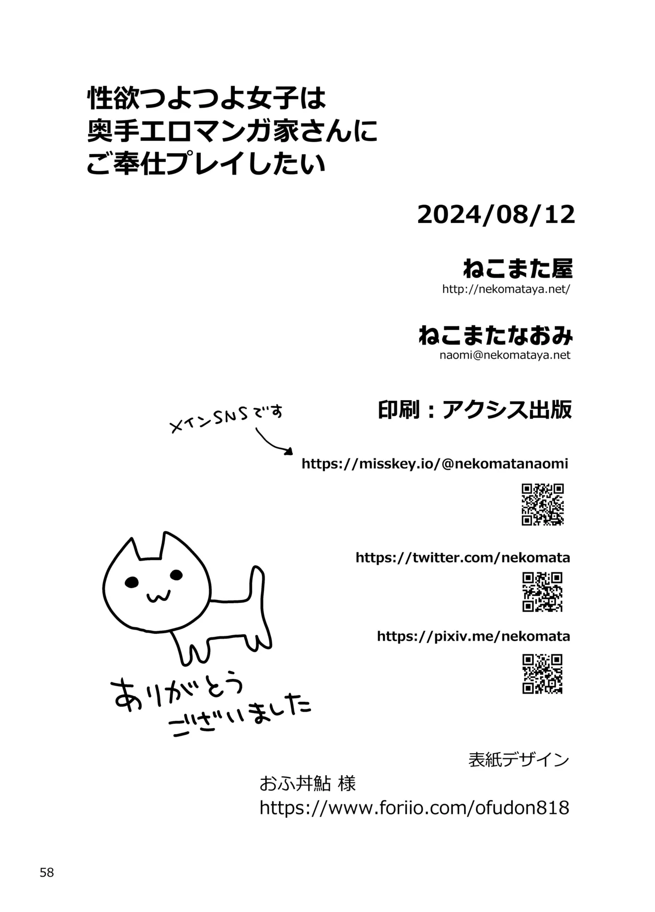 Seiyoku Tsuyotsuyo Joshi wa Okute Eromangaka-san ni Gohoushi Play Shitai page 58 original parody - sole female sole male hentai manga - read online free