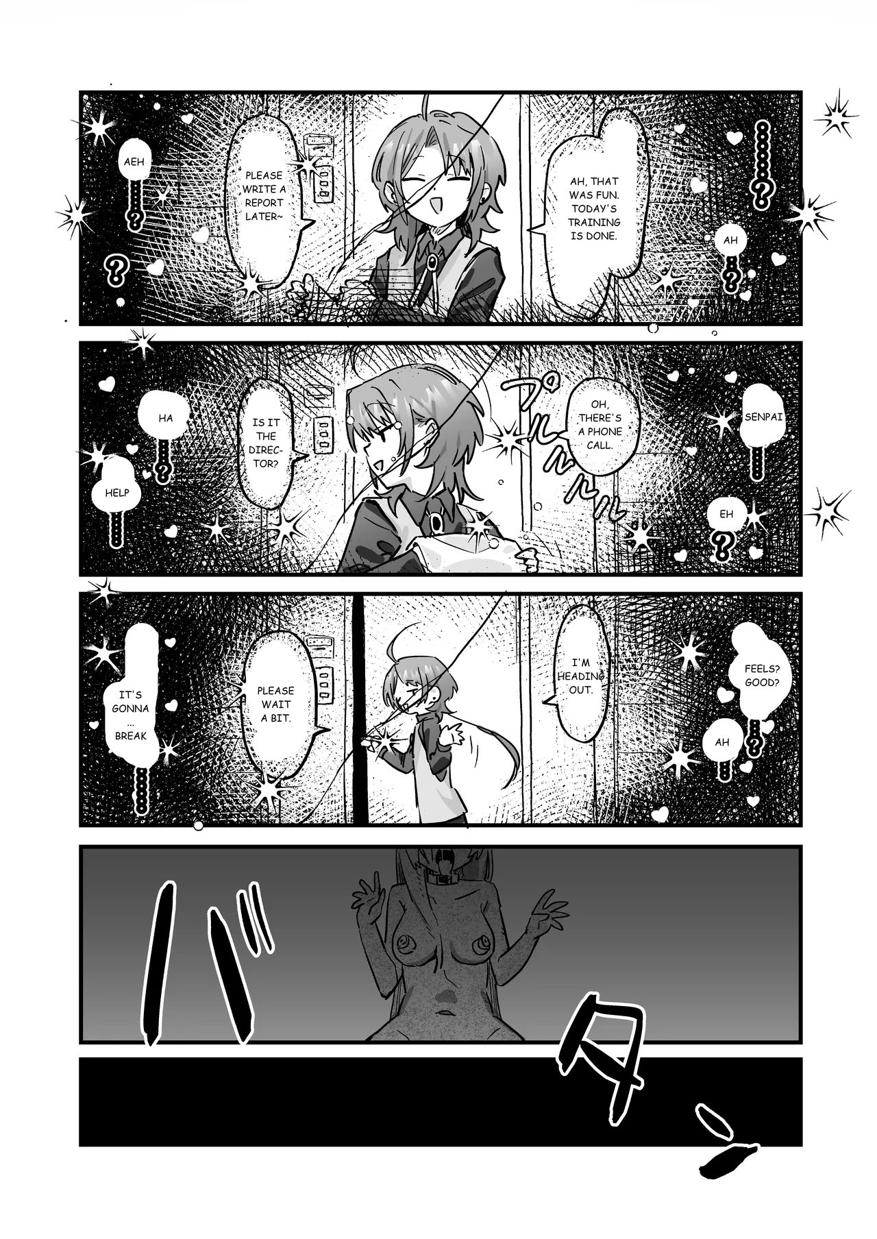 Shinjin Kenshuu de Kairaku Sekika Zeme... desu ka!? | Pleasure Petrification Torture During New Employee Training...!? page 33 original parody - rough translation yuri hentai manga - read online free