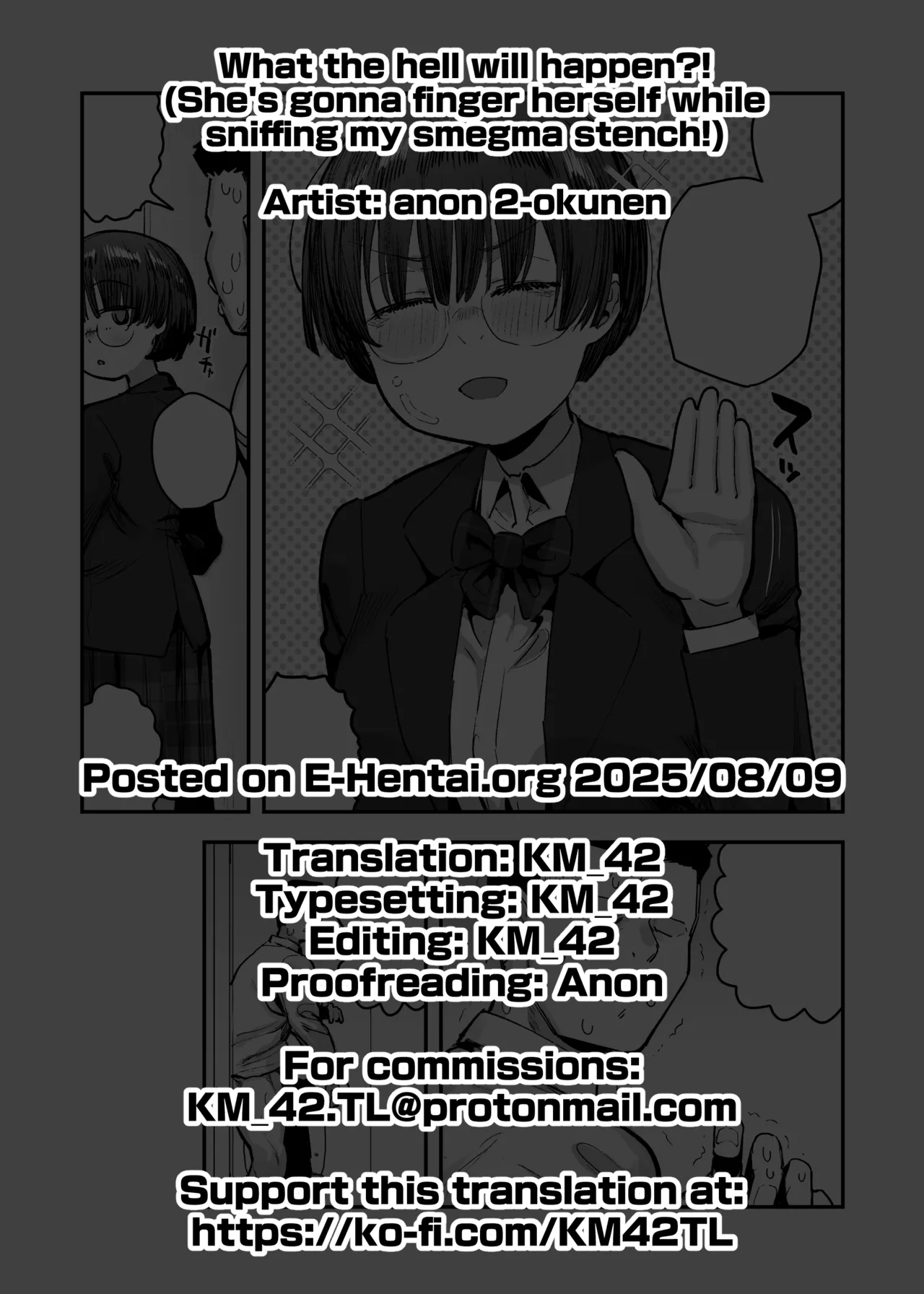 [Anon 2-okunen] Ittai Dou Natte Shimau no ka!? (Chinkasu shuu Okazu ni Onanie Saremasu) | What the hell will happen?! (She's gonna finger herself while sniffing my smegma stench!) [English] [KM_42] [Ongoing] page 147 original parody - big breasts glasses hentai manga - read online free