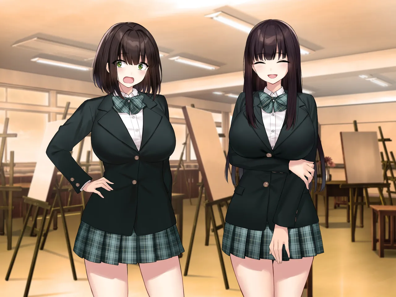 Kyonyuu na Senpai? Kyonyuu na Osananajimi? Futari to Harem H…suru? page 275 original parody - kissing big breasts hentai manga - read online free