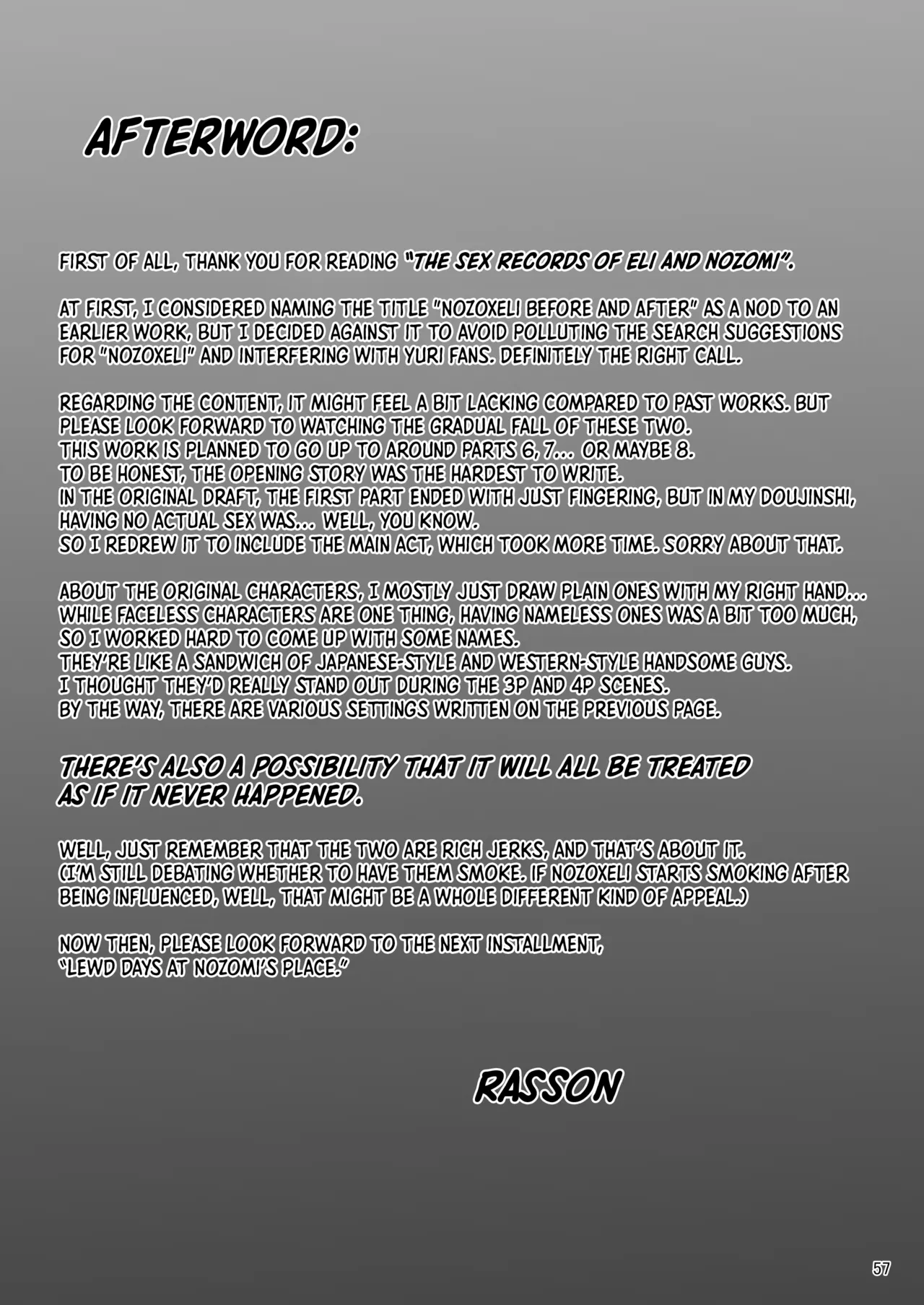 Page 57 of [Sobabu (Rasson)] Eri to Nozomi no Joujiroku 1 | The Sex Records of Eli and Nozomi 1 (Love Live!) [English] [Shiro Translation] [Digital]