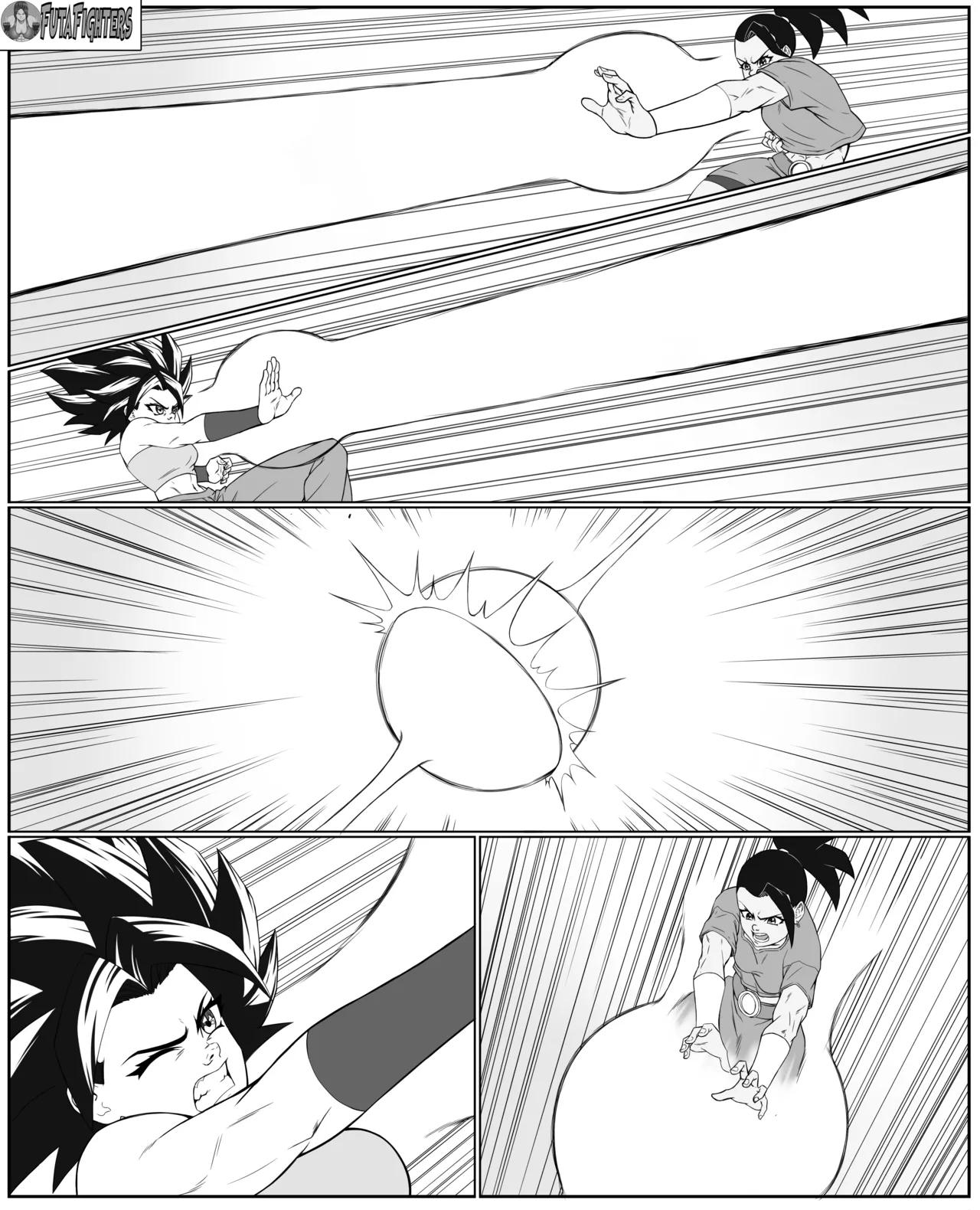 Caulifla vs Kale FutaFighters ongoing page 11 featuring caulifla dragon ball z parody - ryona shemale hentai manga - read online free
