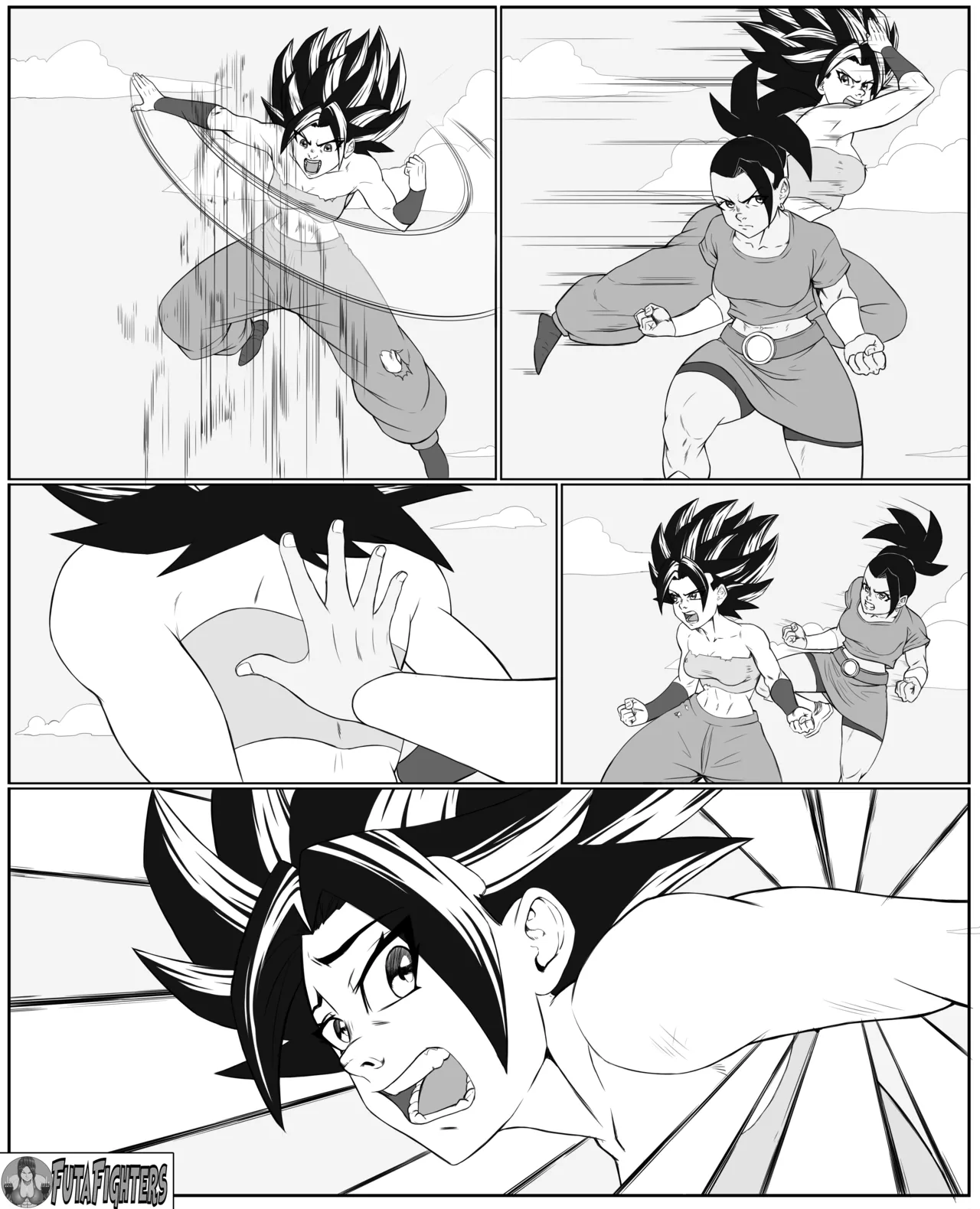 Caulifla vs Kale FutaFighters ongoing page 18 featuring kale dragon ball z parody - shemale catfight hentai manga - read online free